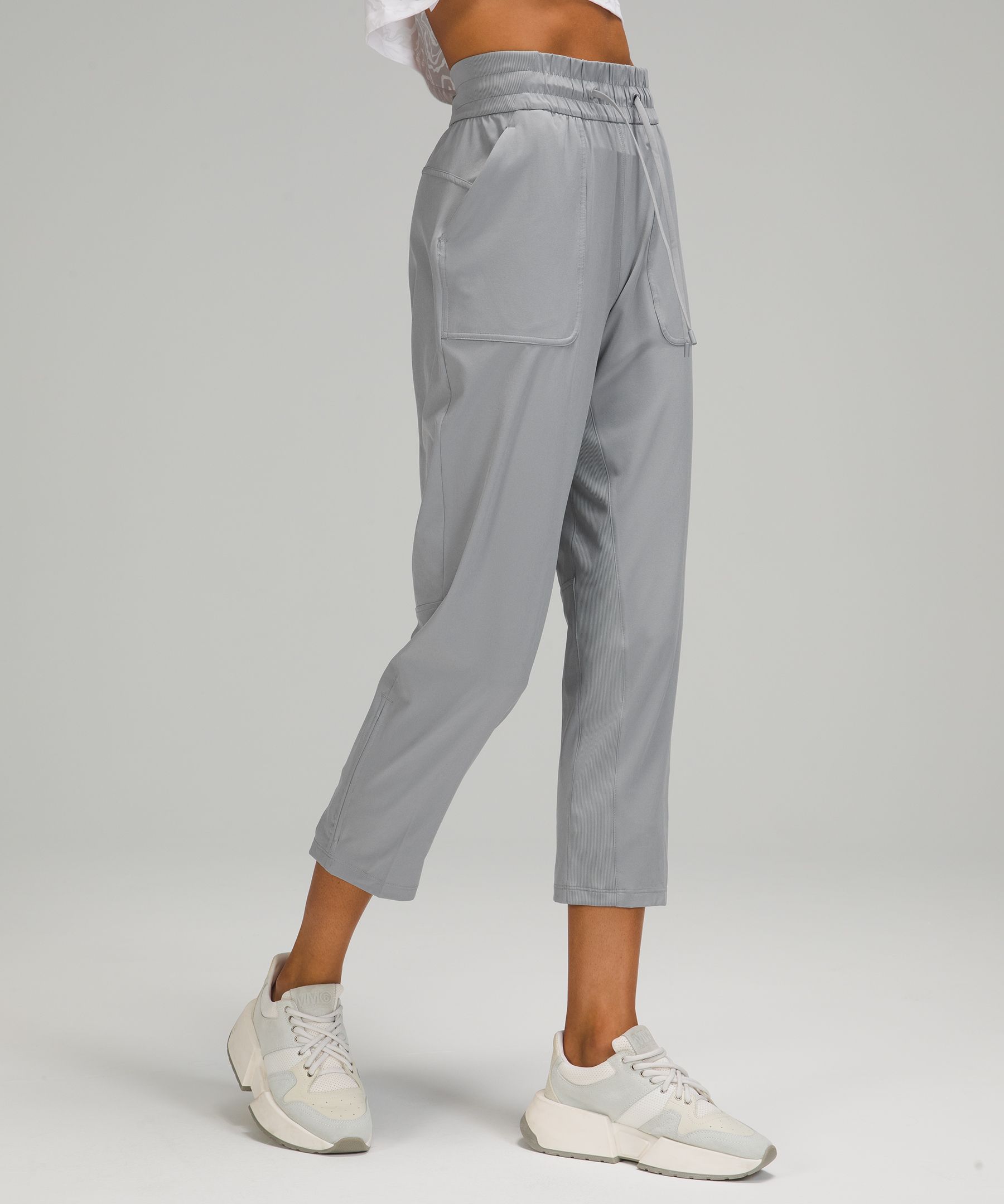 Lululemon On The Fly Crop *Woven 23 - Grey Sage - lulu fanatics