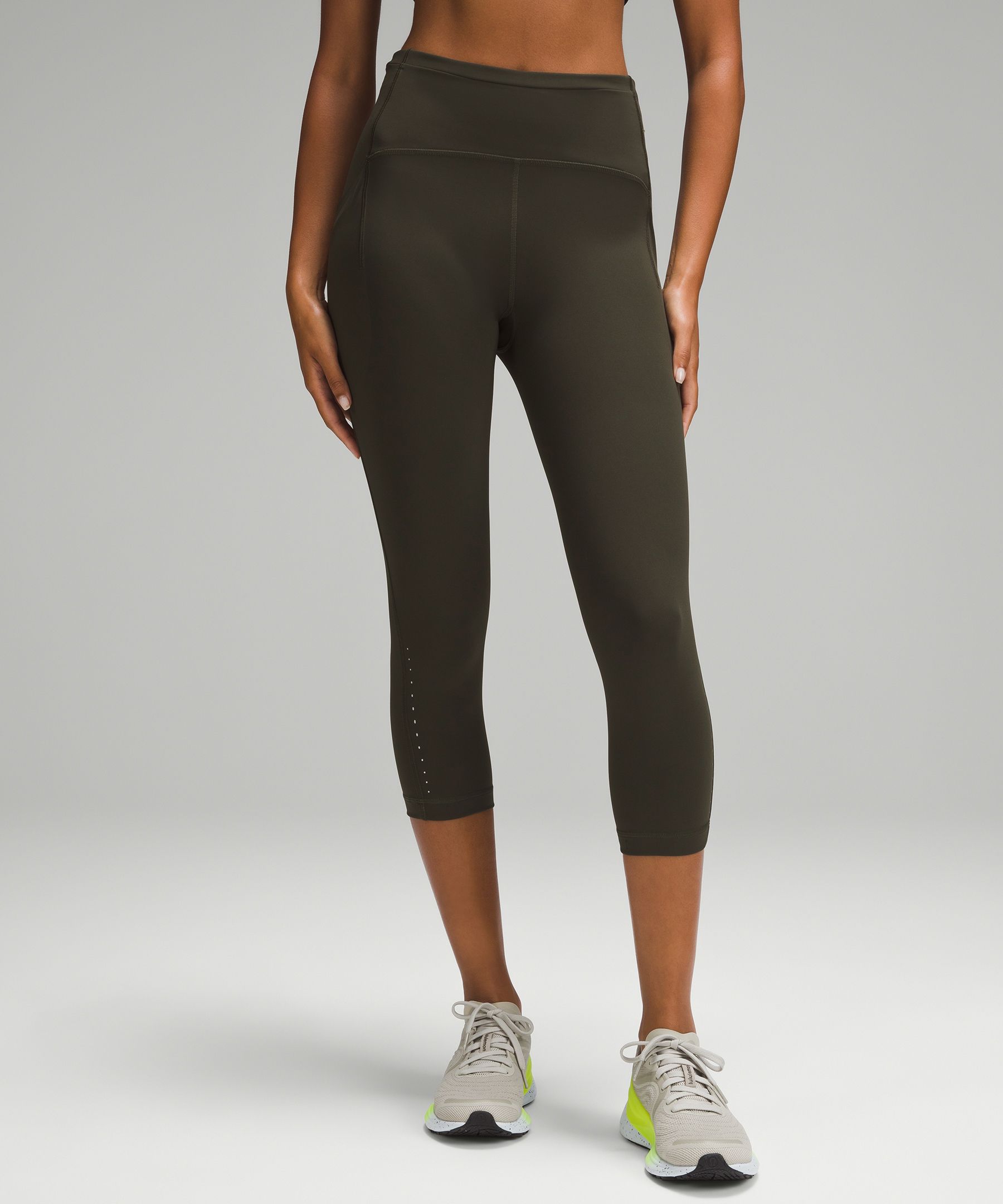 Lululemon Swift Speed High-rise Crop 21 In Dark Olive