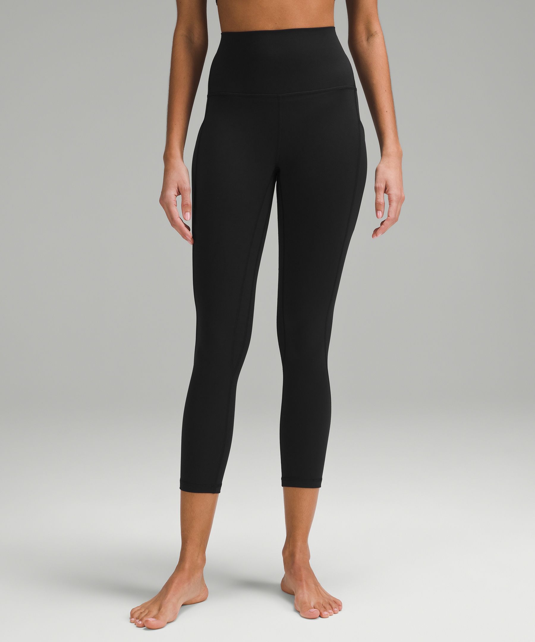 Lululemon Align High Rise Crop with Pockets 23 - Black - lulu fanatics