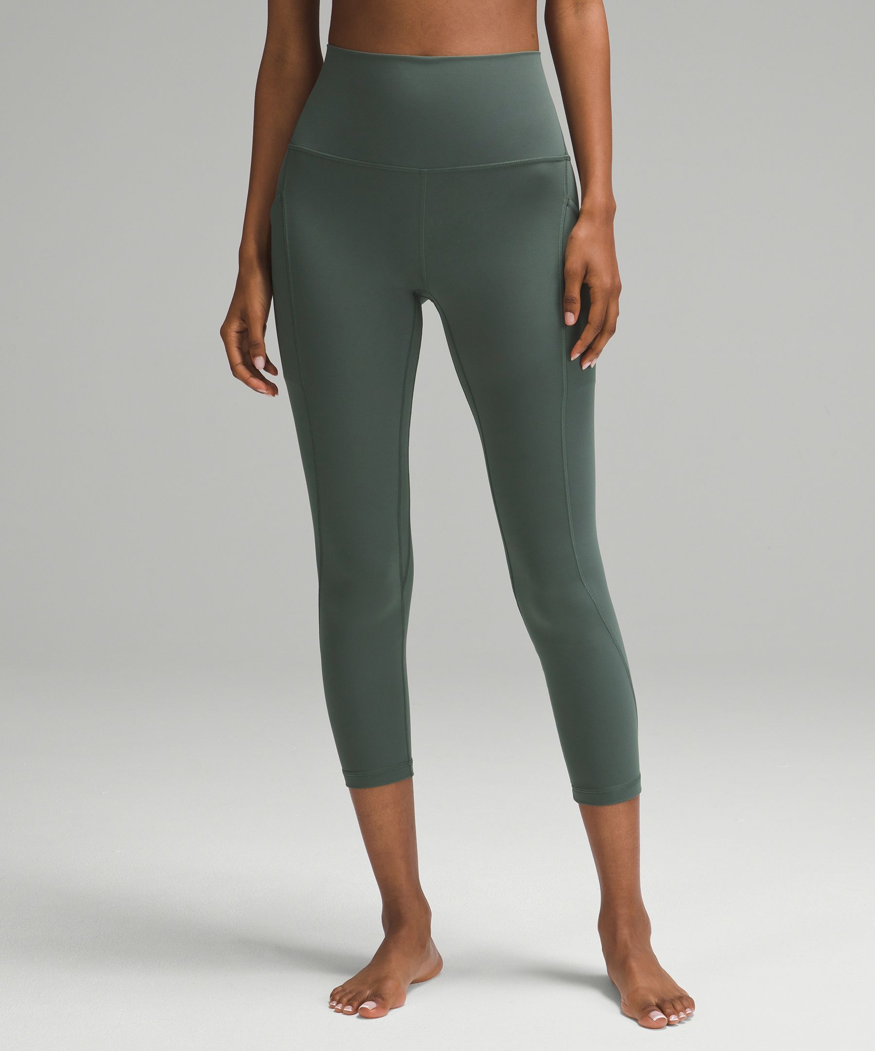 New AUTH Lululemon Wunder Under Crop High-Rise Roll Down Scallop