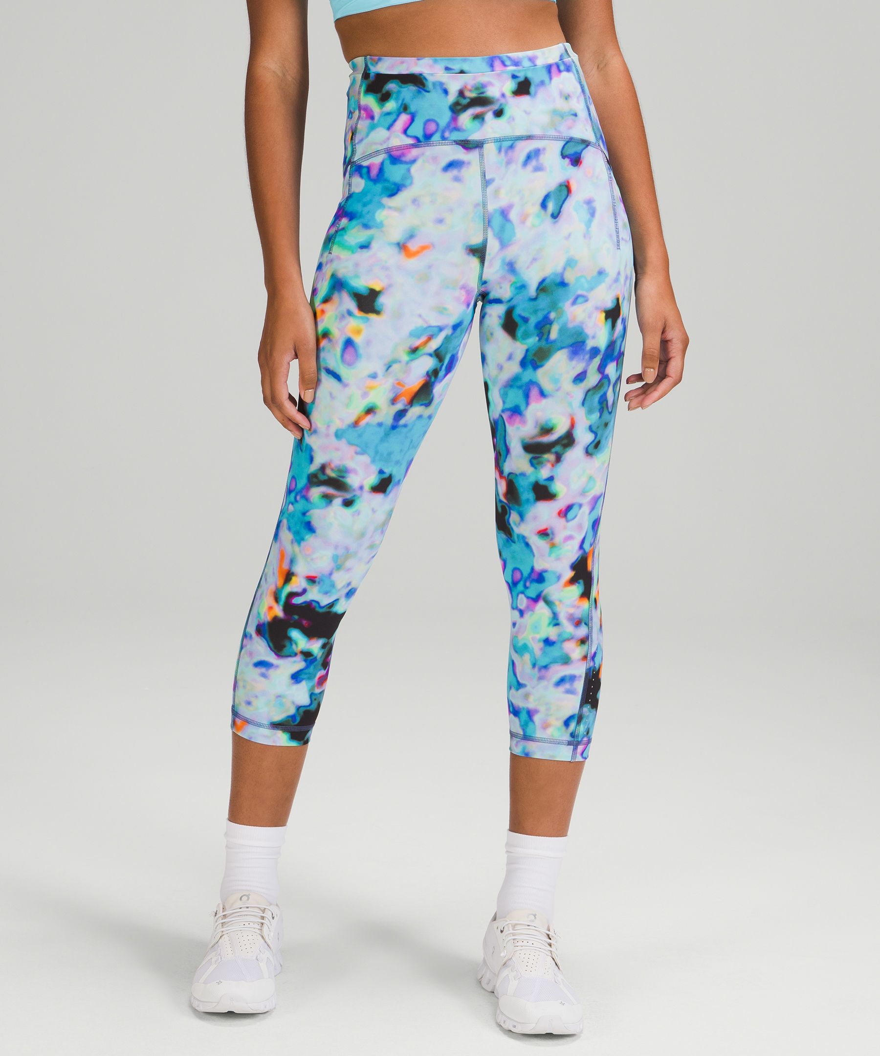 Lululemon Lululemon Blue Floral Capri Leggings