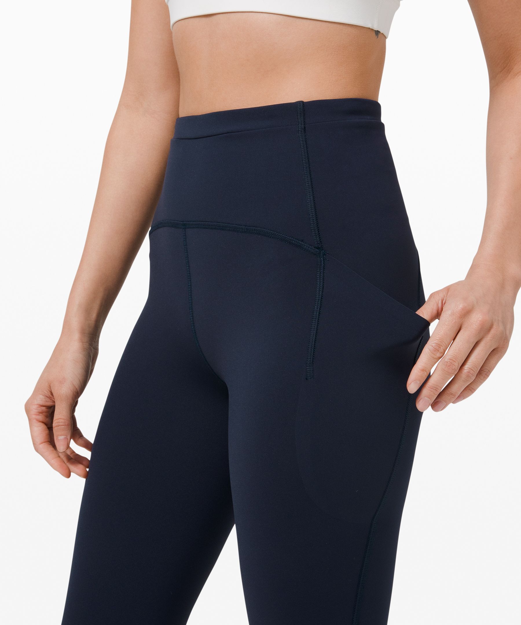 Lululemon Size 2 Swift Speed HR Crop 21” Blue MINB Pant Luxtreme HiRise Run