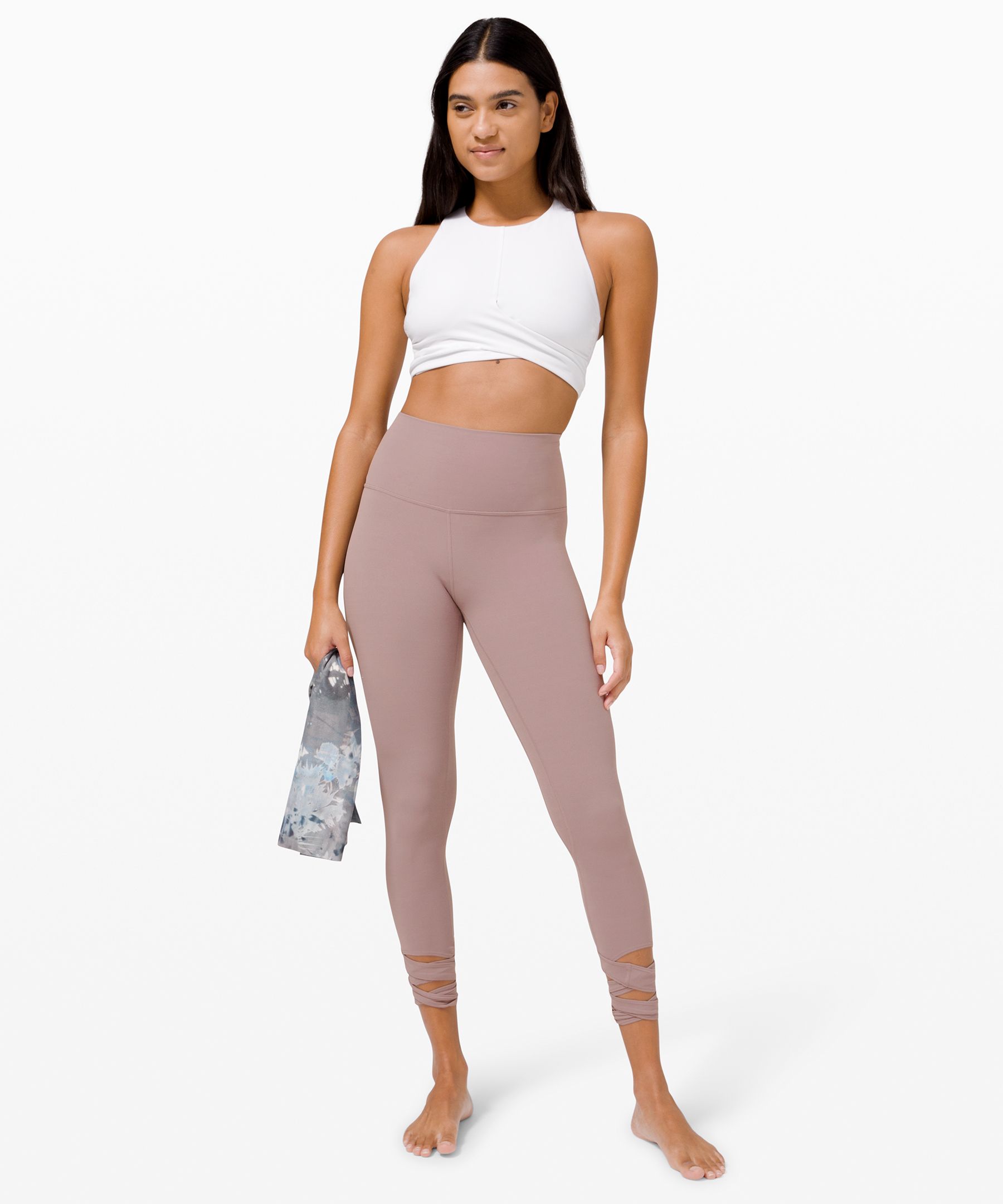 Lululemon Align Crop 21 Love Knot Black sz 4