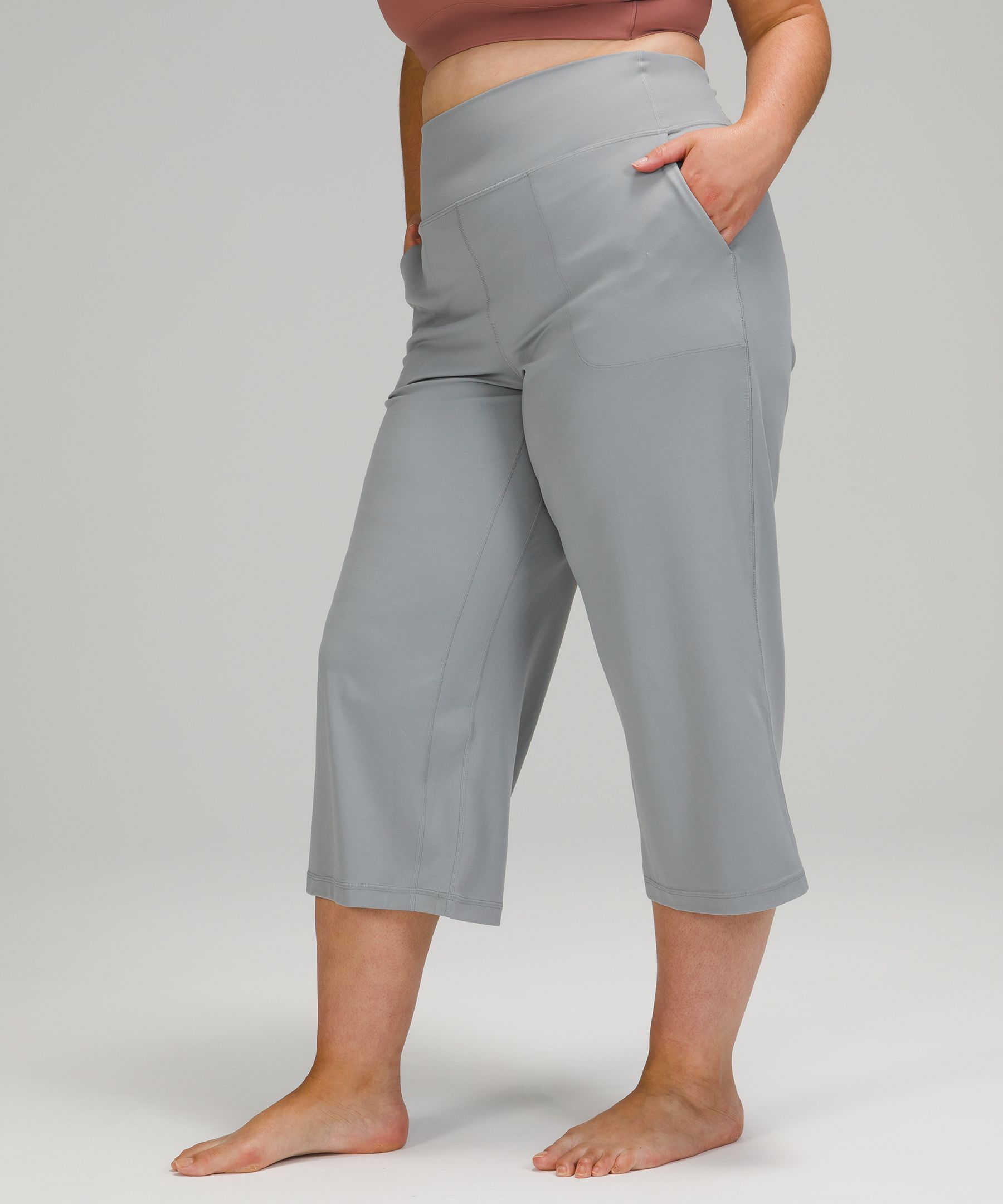 Lululemon Align™ Super-high-rise Wide Leg Crop 23 In Grey | ModeSens