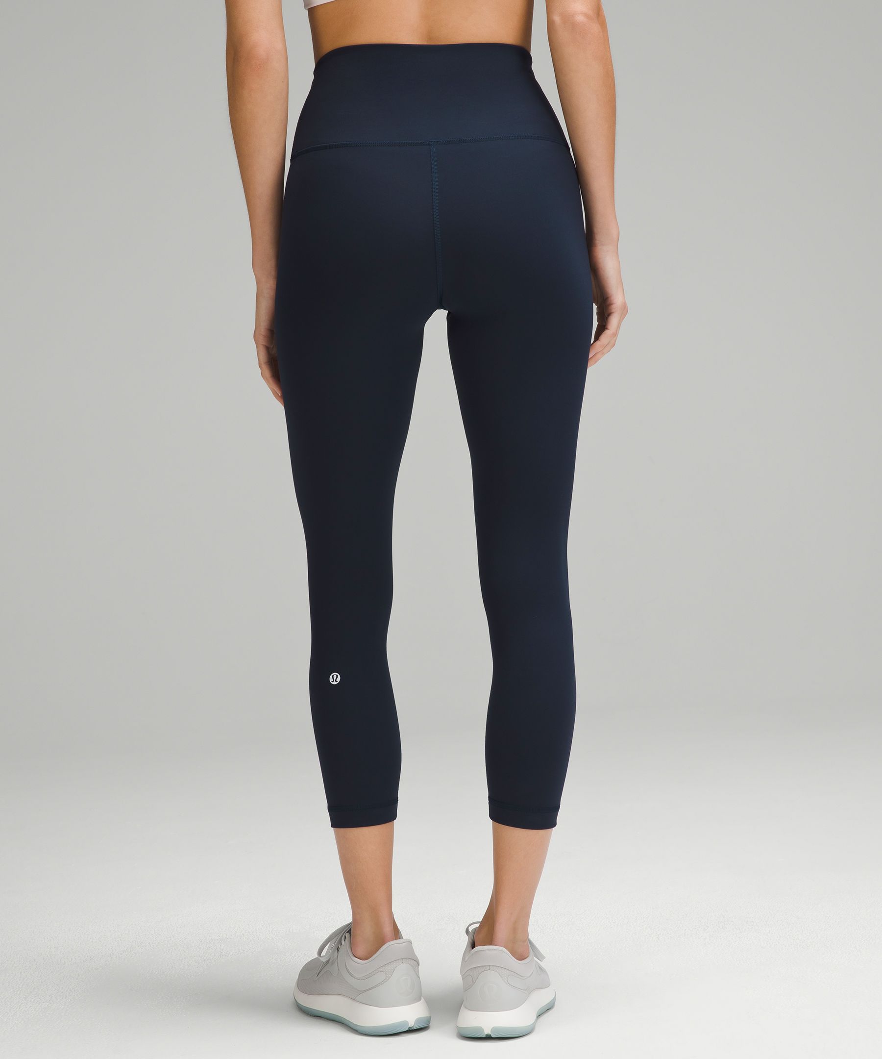 Shop Lululemon Wunder Train High-rise Crop 23" In Navy