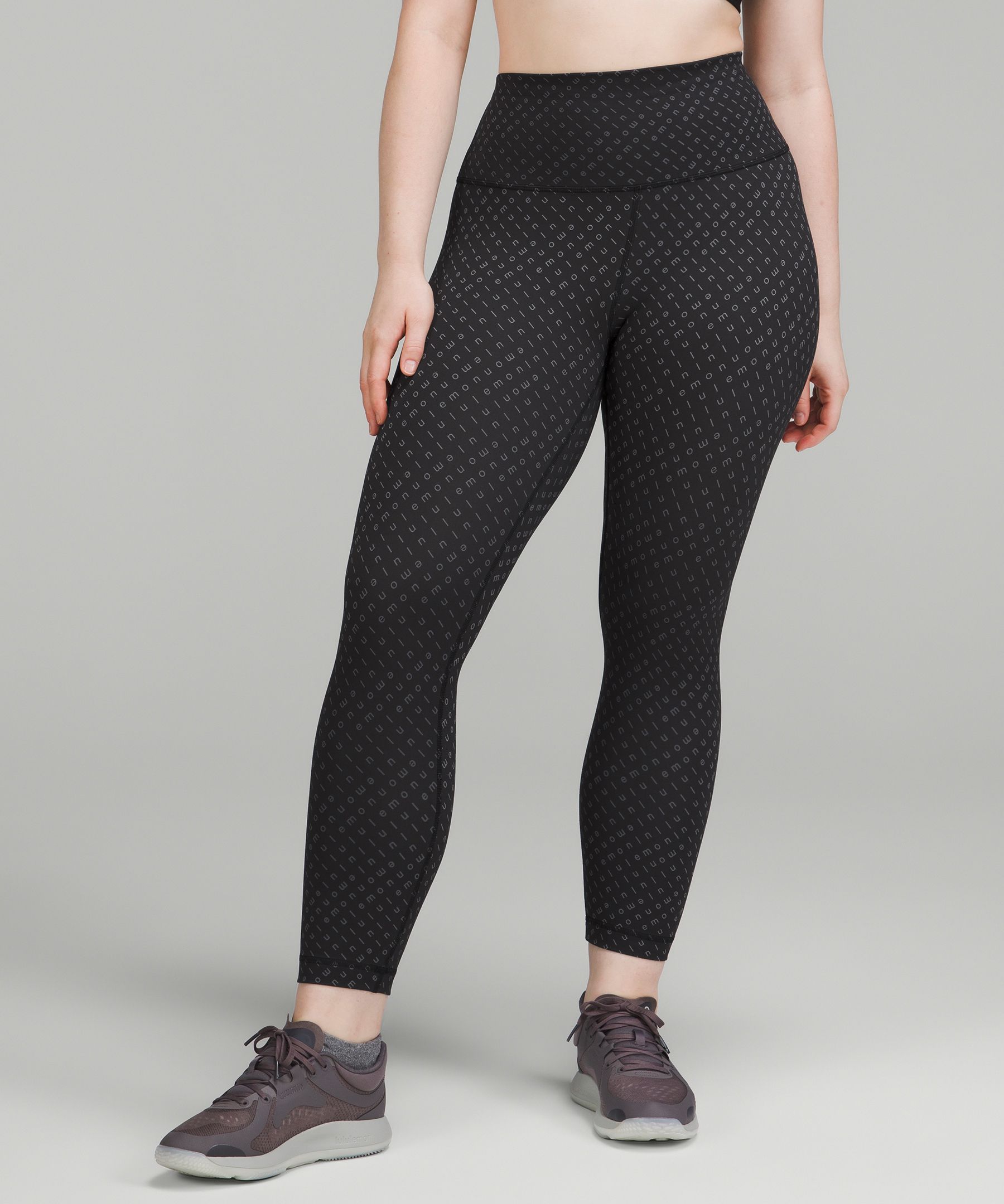Lululemon Wunder Train High-rise Crop 23" In Mirrorify Black