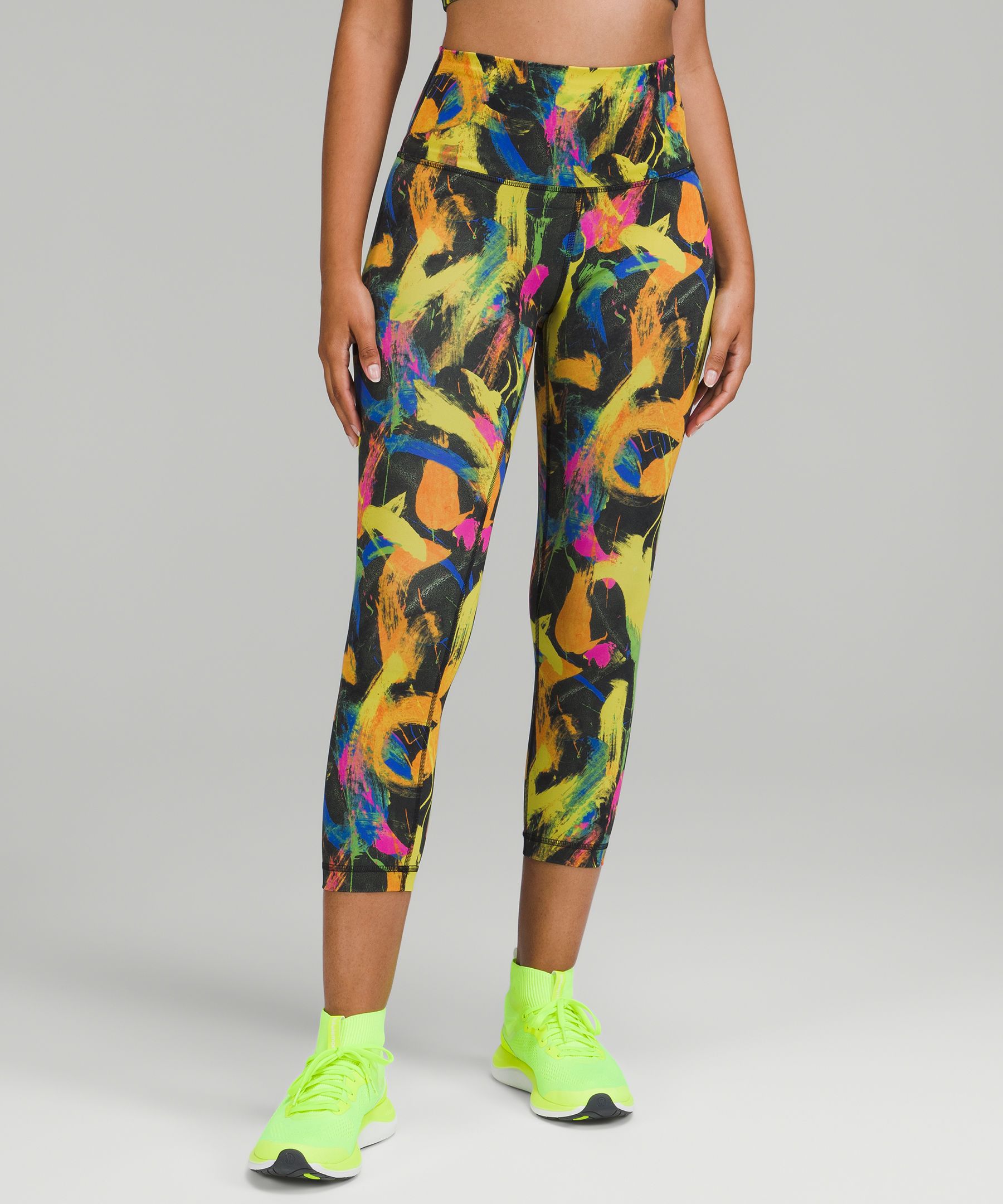 Lululemon Wunder Train High-rise Crop 23" In Undertone Black