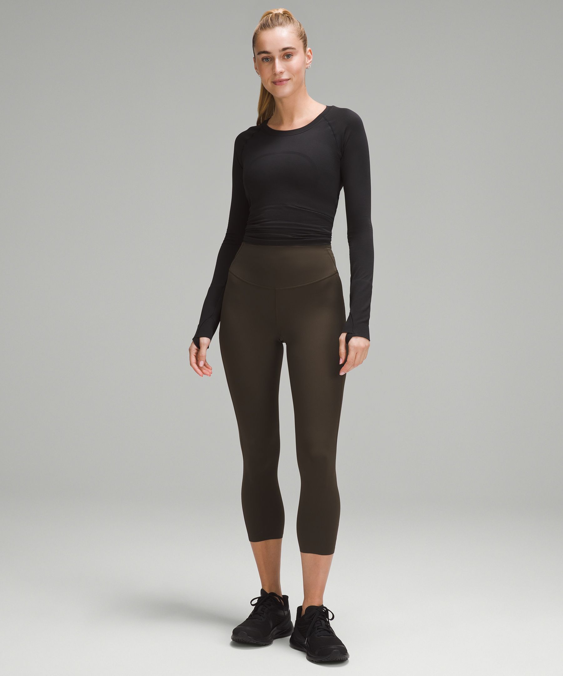 Lululemon Base Pace High-Rise Reflective Crop 23 - Black - lulu