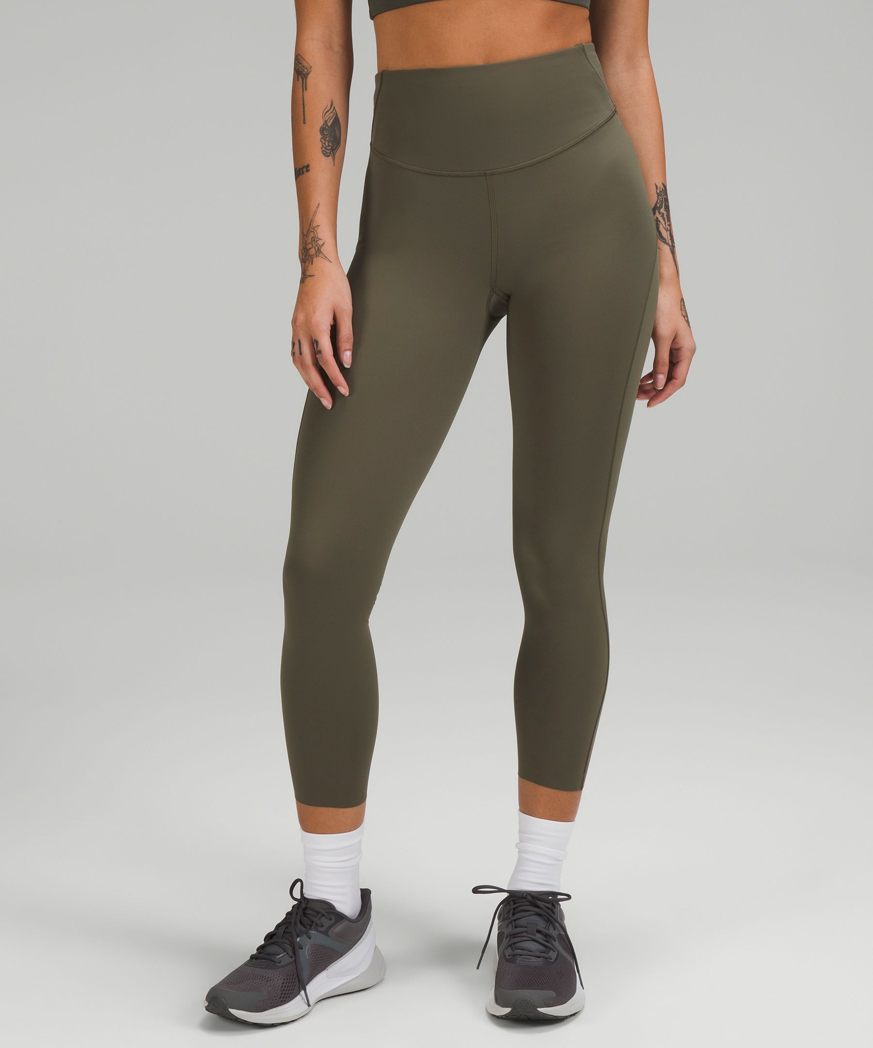 Lululemon Base Pace High-rise Crop 23 In Dark Olive