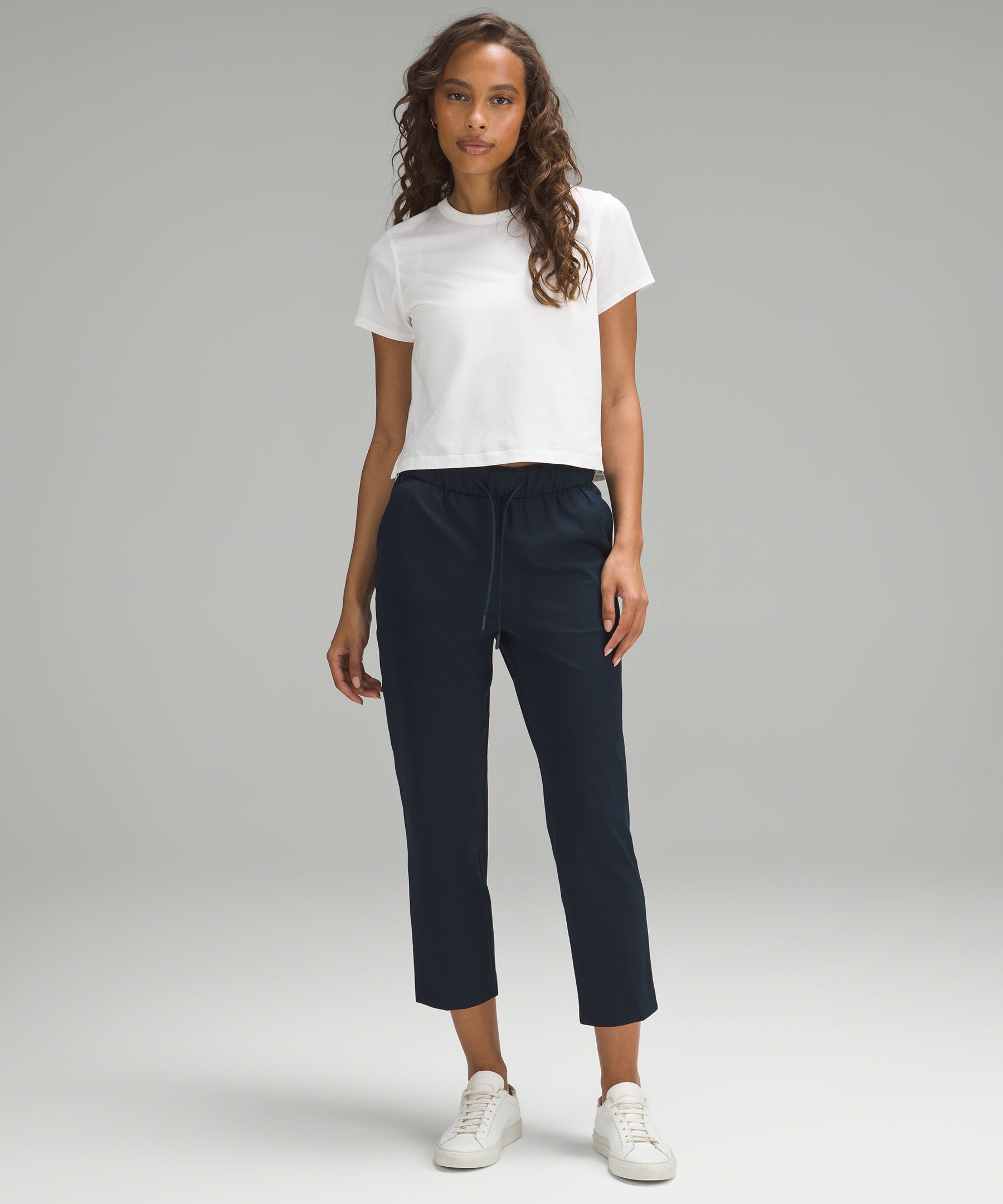 Cropped high-rise stretch track pants