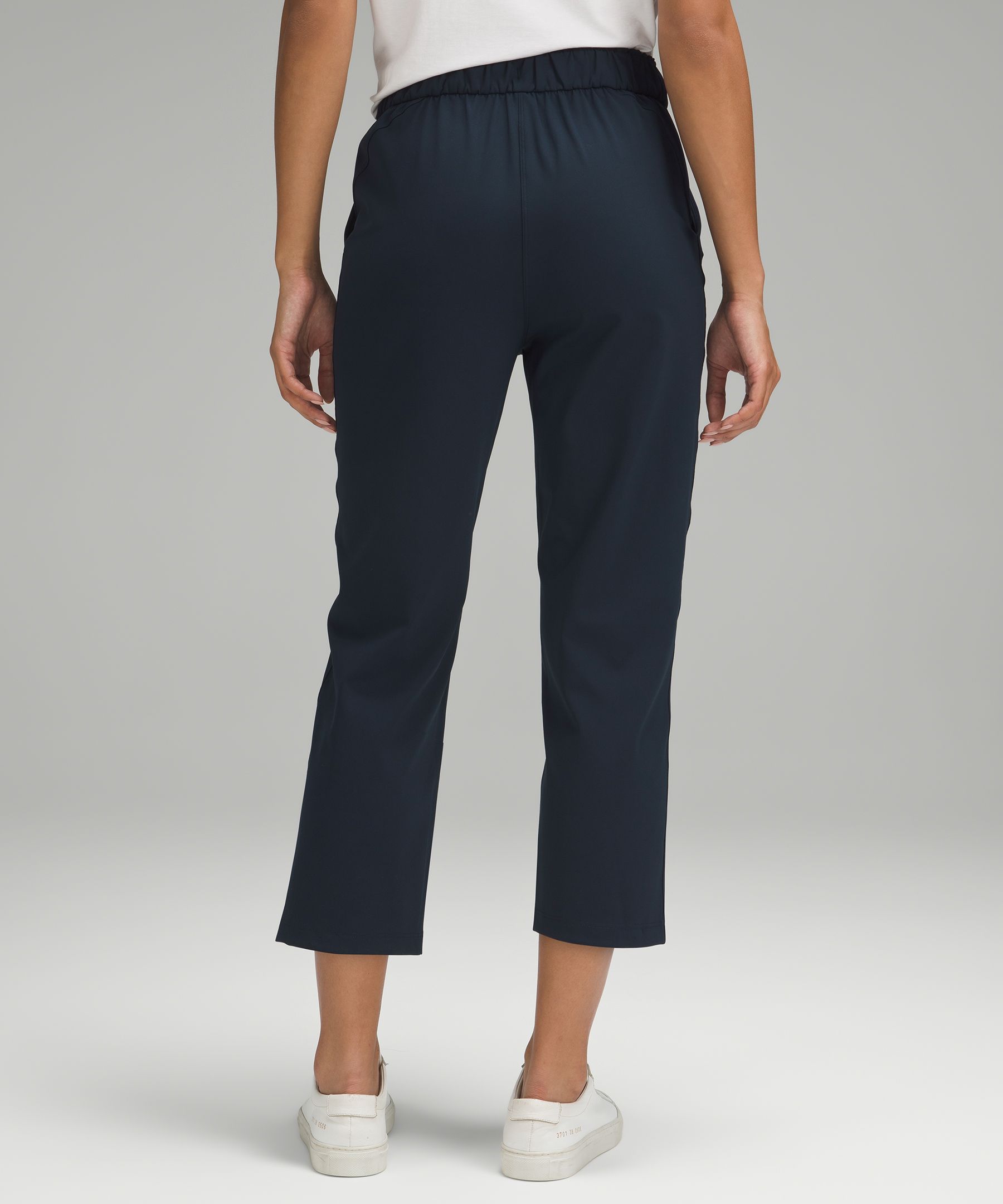 Cropped high-rise stretch track pants