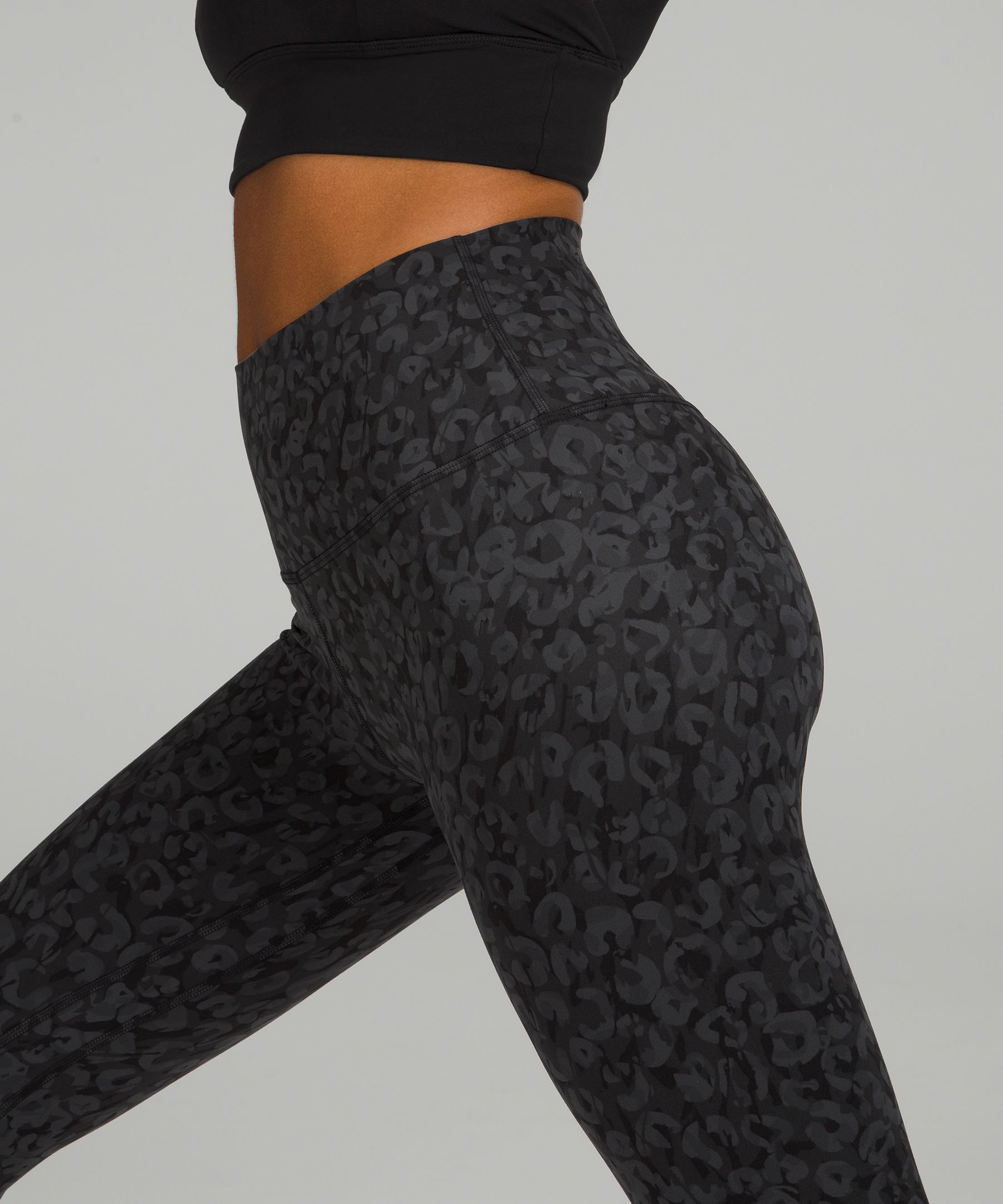 Lululemon Align Crop Leopard Camo Deep Coal Multi