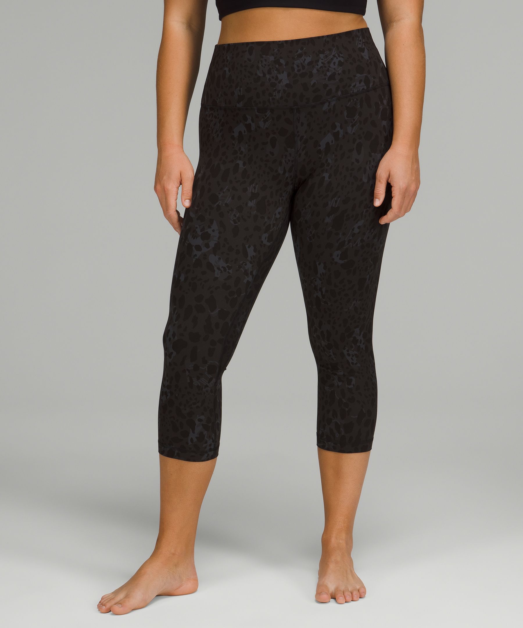 Lululemon Align High Rise Crop 21 Deep Coal Camo Leggings Womens