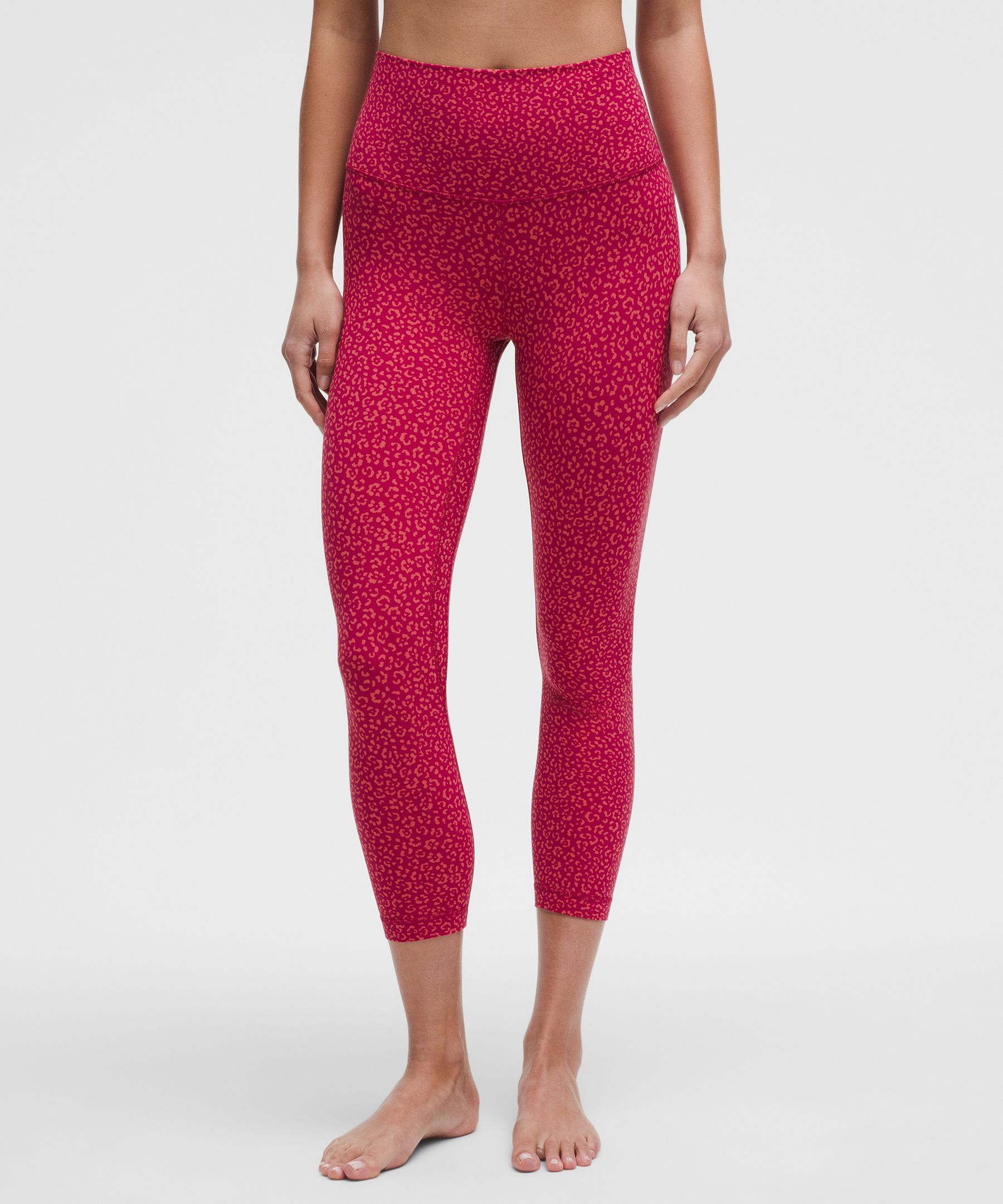 lululemon Align™ High-Rise Crop 23" - Leopard Daisy Desert Red Magenta Smoke