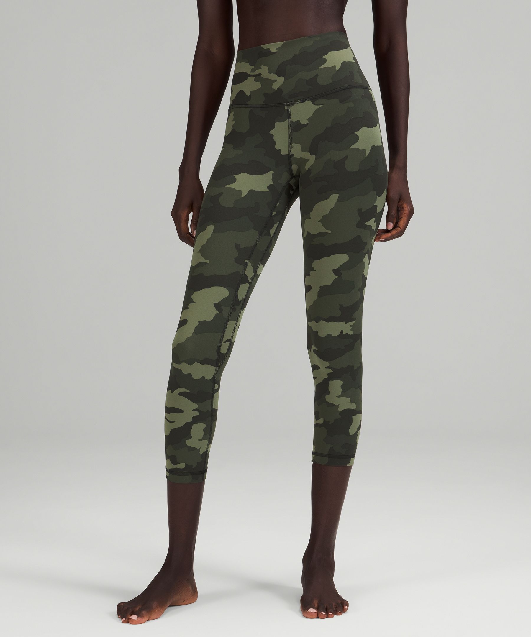 NEW Lululemon Women's Align HR Crop 23 Heritage Camo Deep Coal Multi Size  12