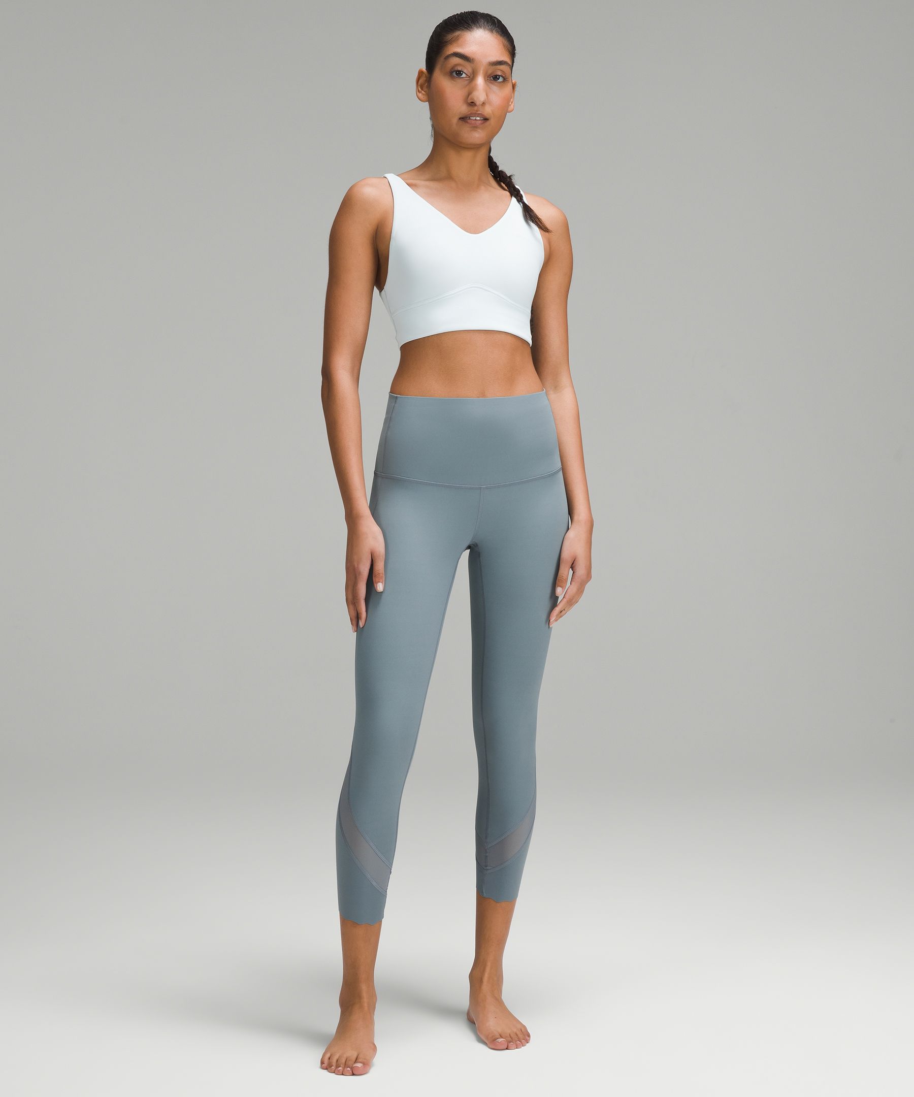 Lululemon Wunder Under Crop High-Rise *Roll Down Scallop Full-On Luxtreme  23 - Black - lulu fanatics