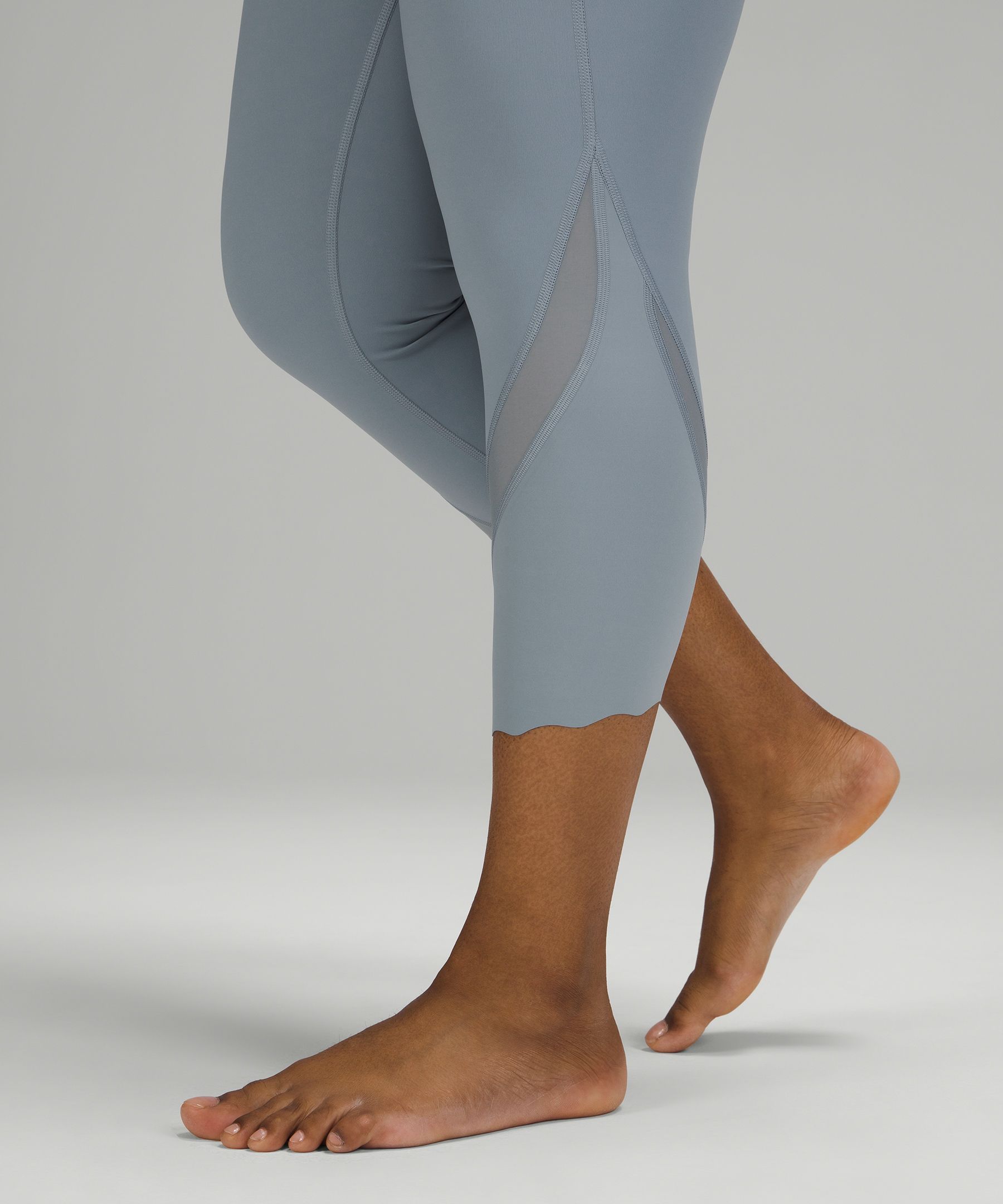 New AUTH Lululemon Wunder Under Crop High-Rise Roll Down Scallop