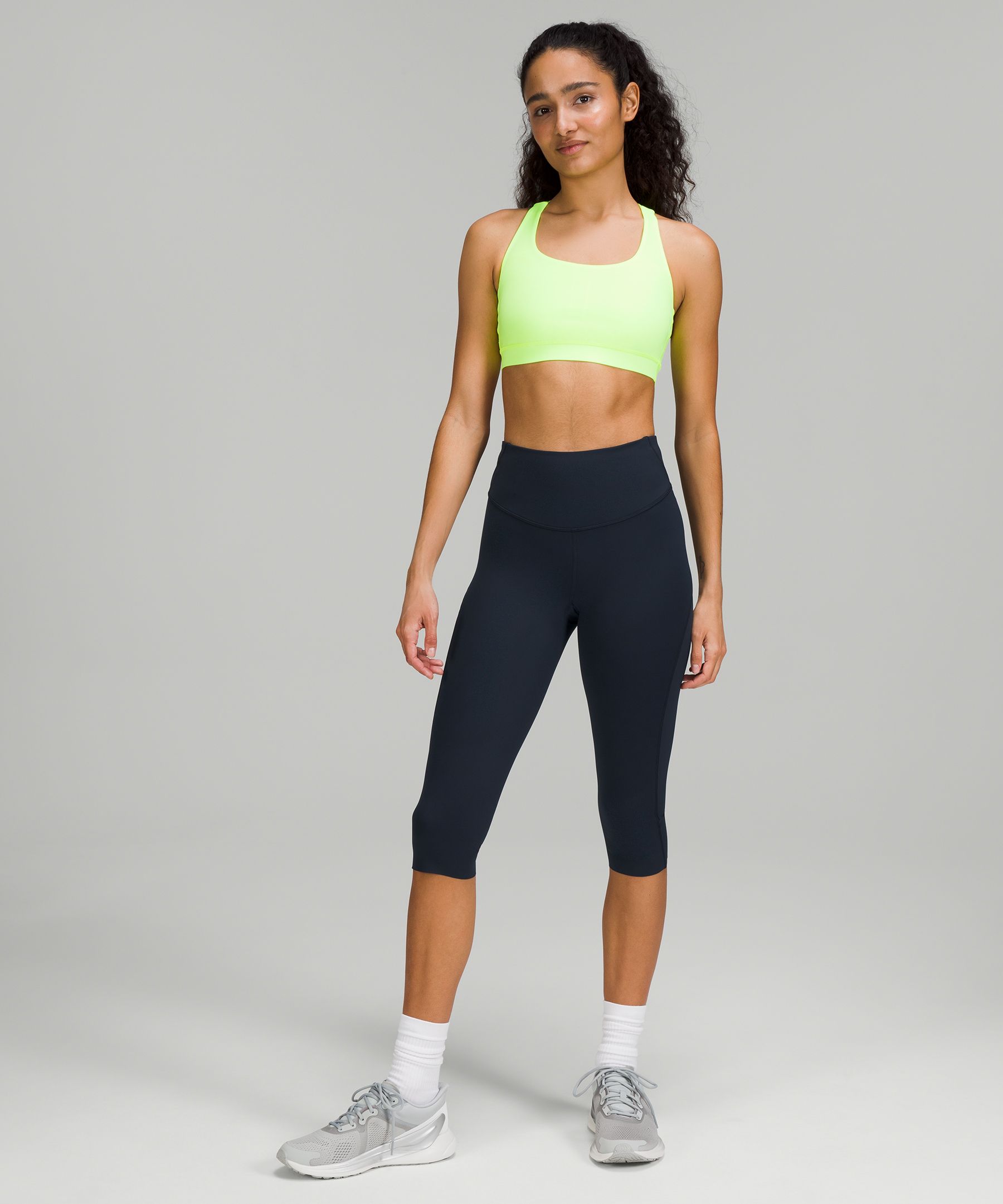 Lululemon Pace Perfect Crop (17) - Air Time White Black / Black