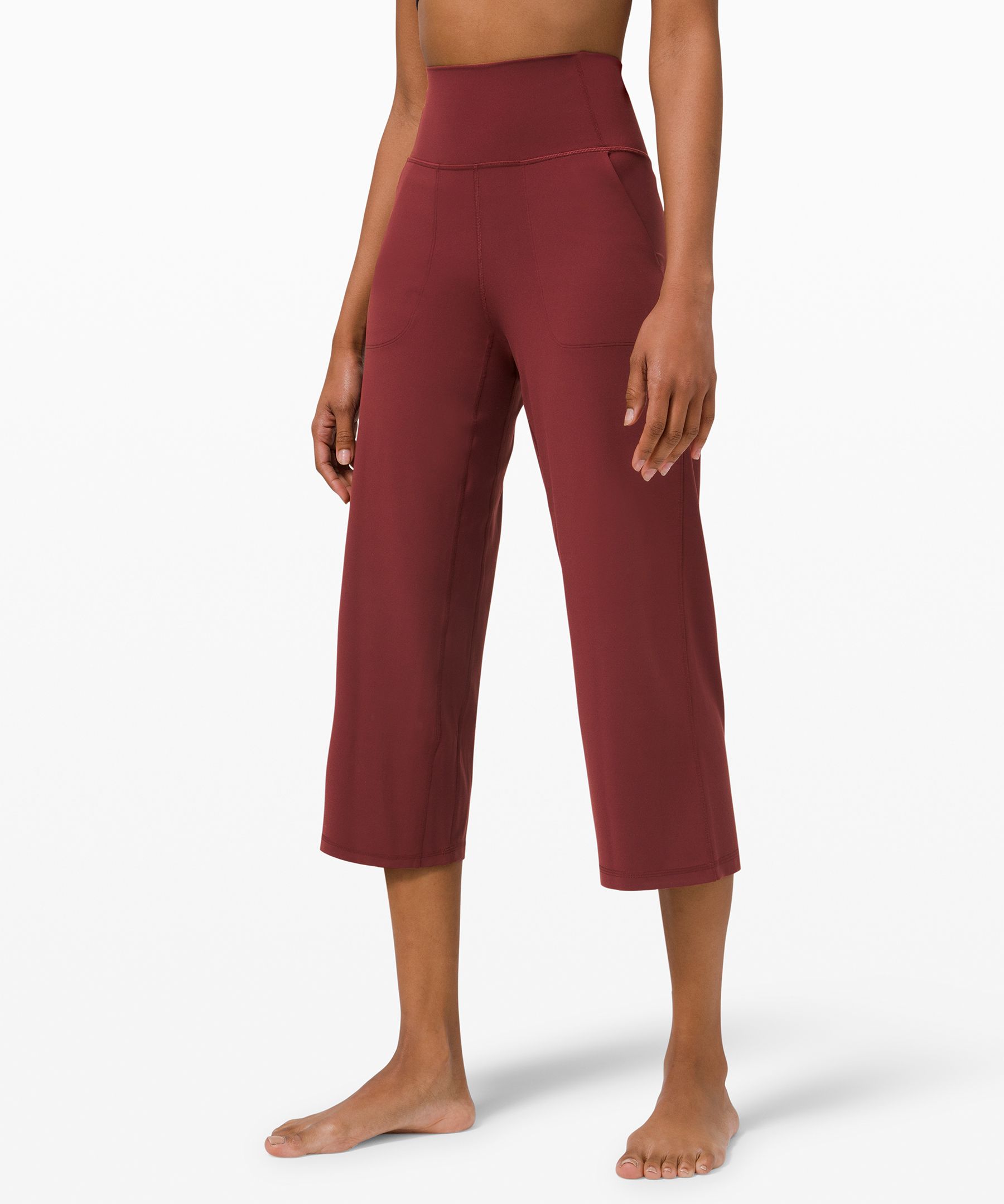 Lululemon Align™ Super-high-rise Wide Leg Crop 23 In Red Merlot