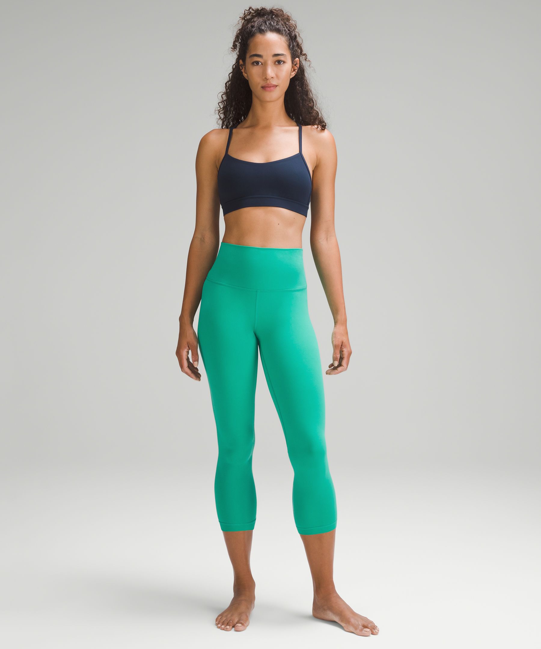 ❤️ New Lululemon Align HR Crop 23 Size 4 Rainforest Green Nulu Yoga  Tights- NWT 