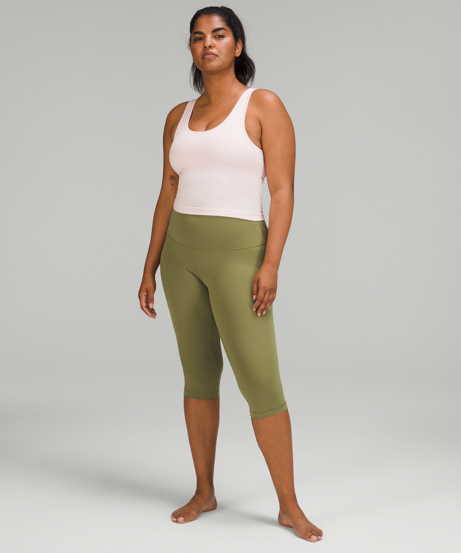 Lululemon Align Olive Green High Rise Size 8 Capri Leggings