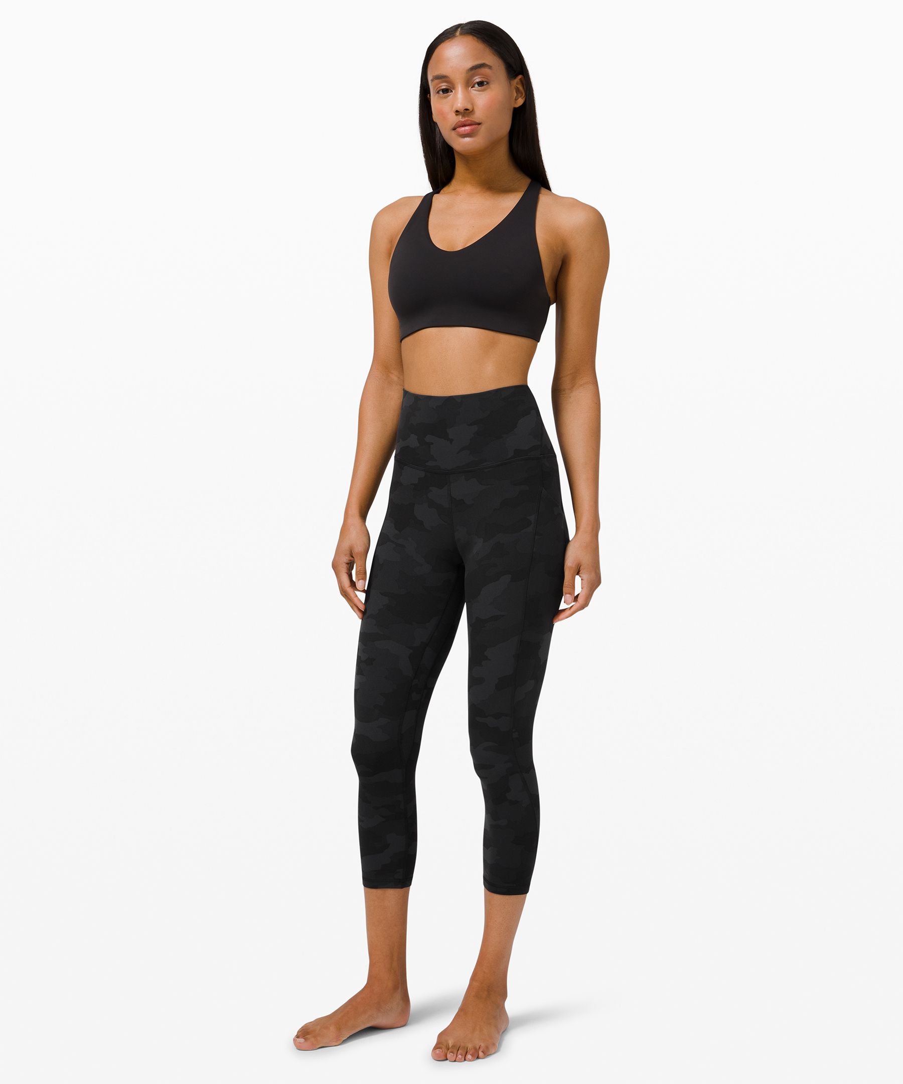 Lululemon Align Crop 21 Formation Camo Deep Coal Multi size 6