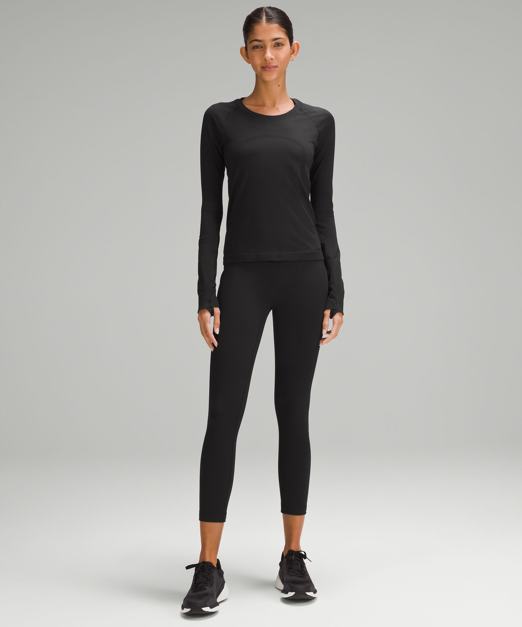 Shop Lululemon All The Right Places High-rise Drawcord Waist Crop 23" In Black