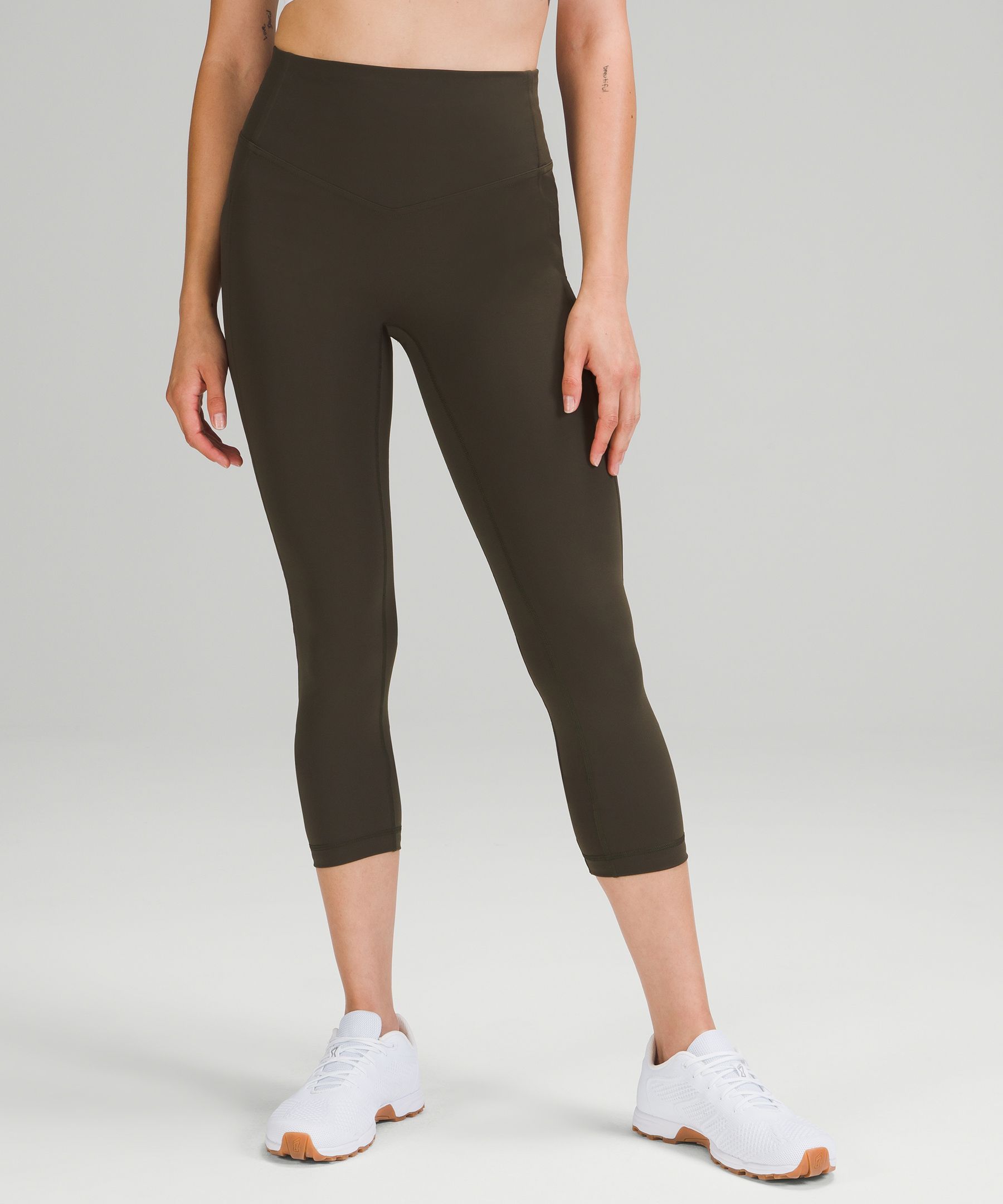 Lululemon All The Right Places High-rise Drawcord Waist Crop 23" In Dark Olive