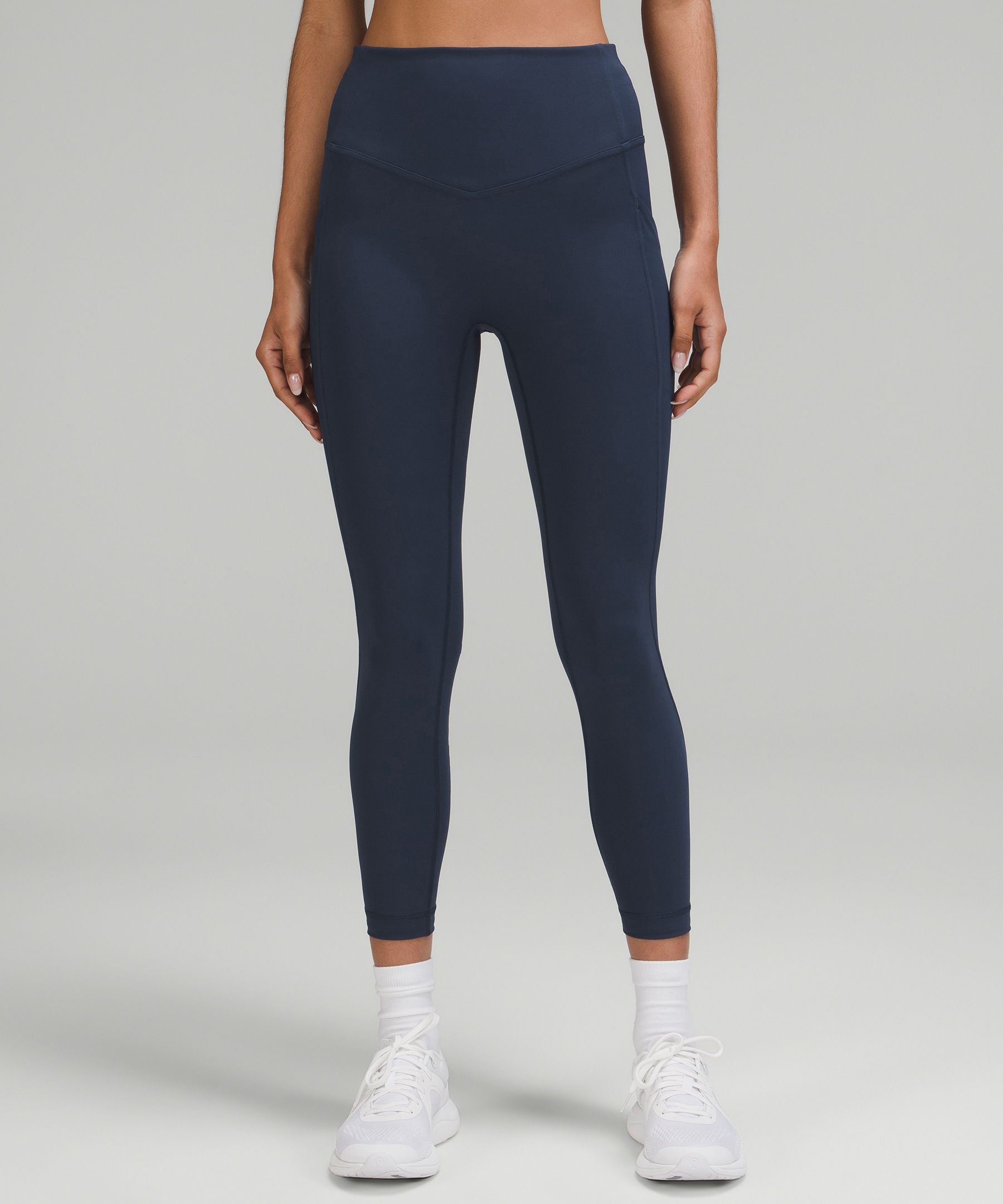 Lululemon All The Right Places High-rise Drawcord Waist Crop 23" In Mineral Blue