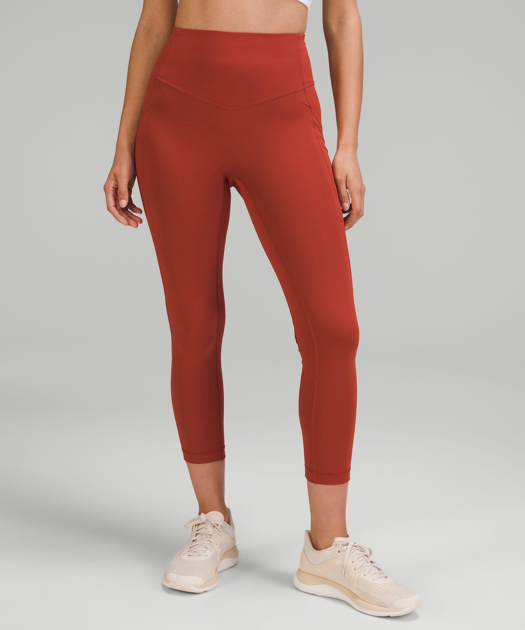 Lululemon All The Right Places High-rise Drawcord Waist Crop 23" In Cayenne
