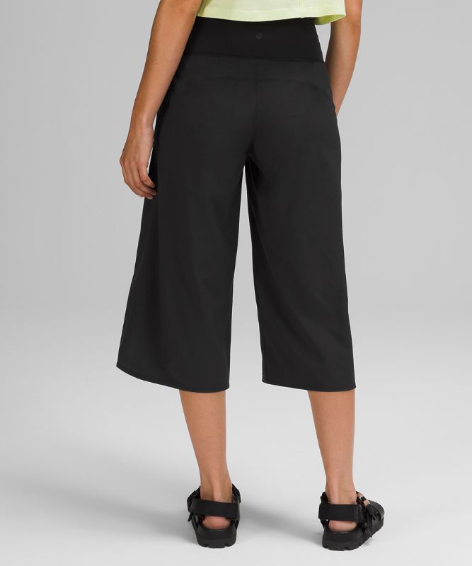 Wide-Leg Side Wrap High-Rise Cropped Pant