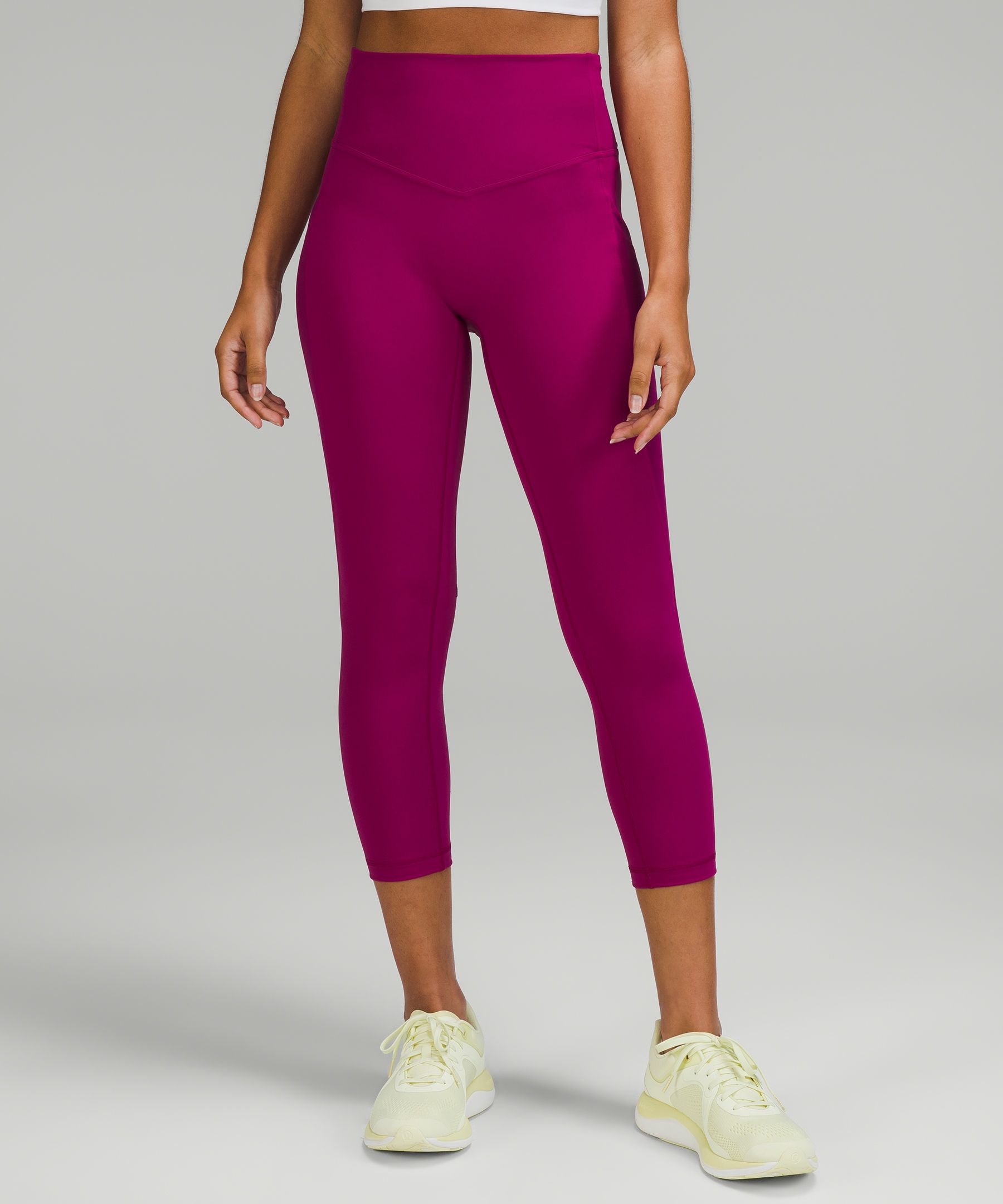 Lululemon All The Right Places High-rise Drawcord Waist Crop 23" In Magenta Purple