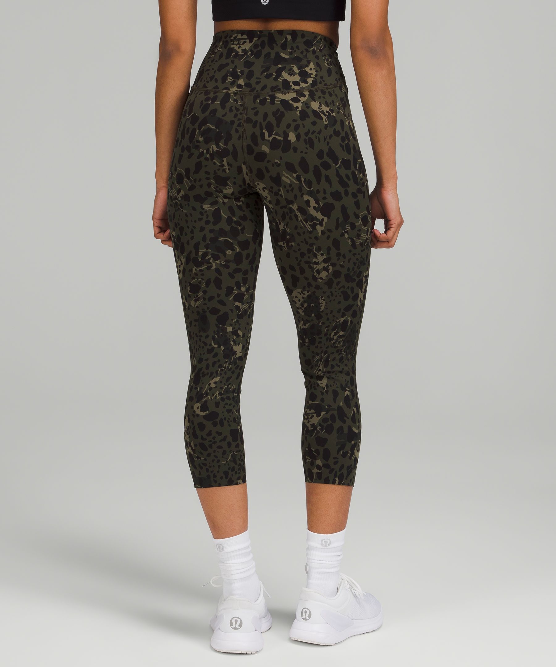 lululemon Align Crop 21 camo leopard blk legging