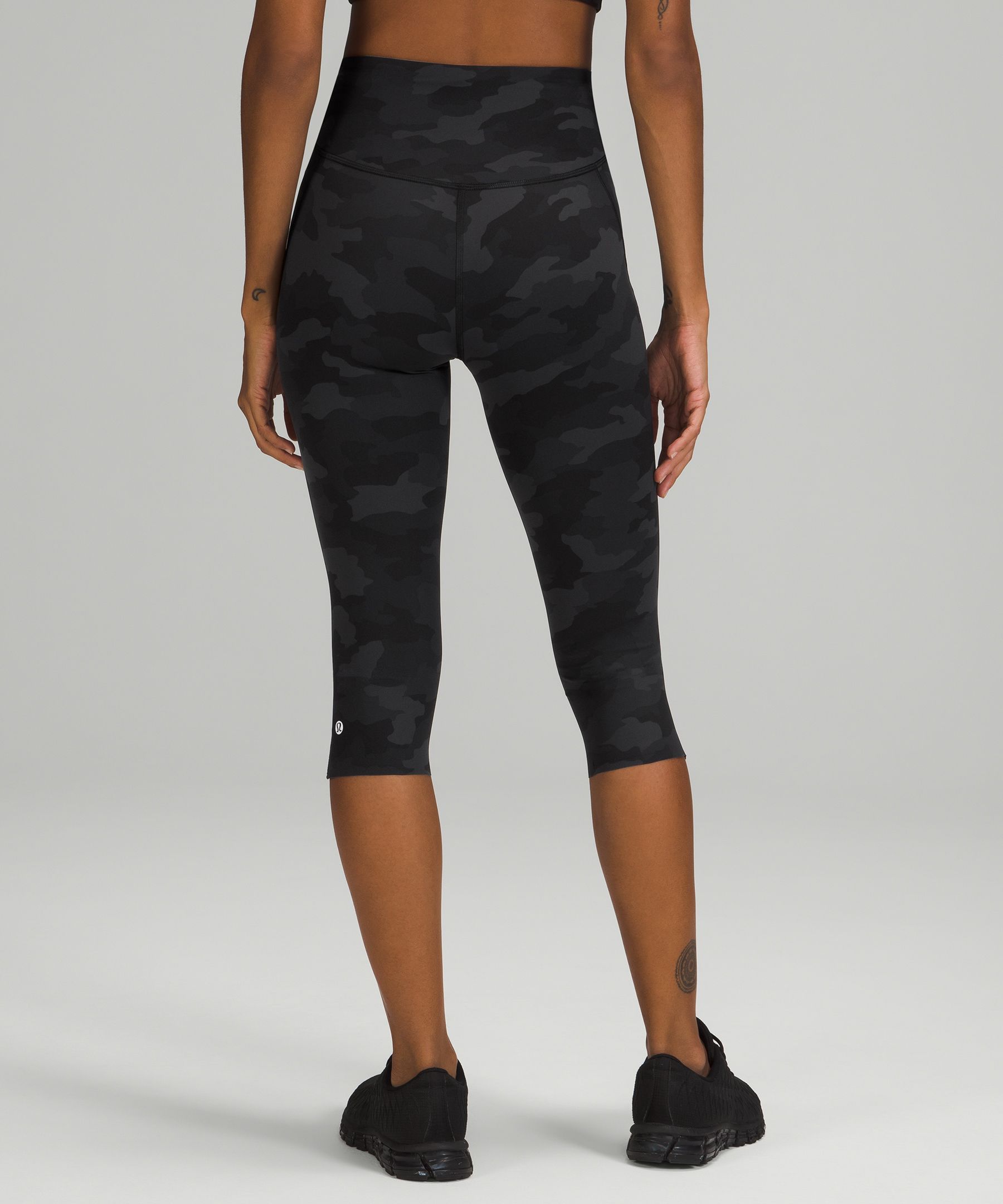 Lululemon Mind Over Miles Crop 17 Black Active Leggings Yoga Run