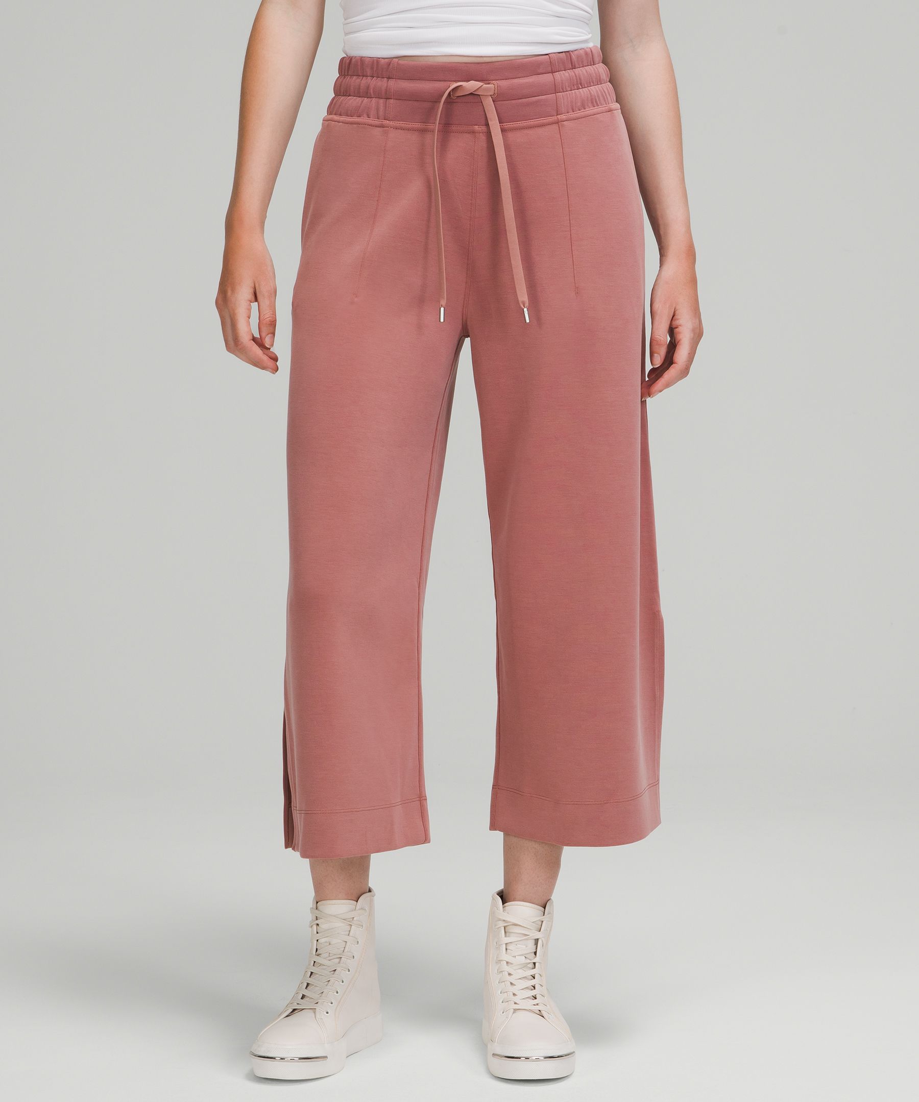 Women's High-rise Wide Leg Linen Pull-on Pants - A New Day™ Pink