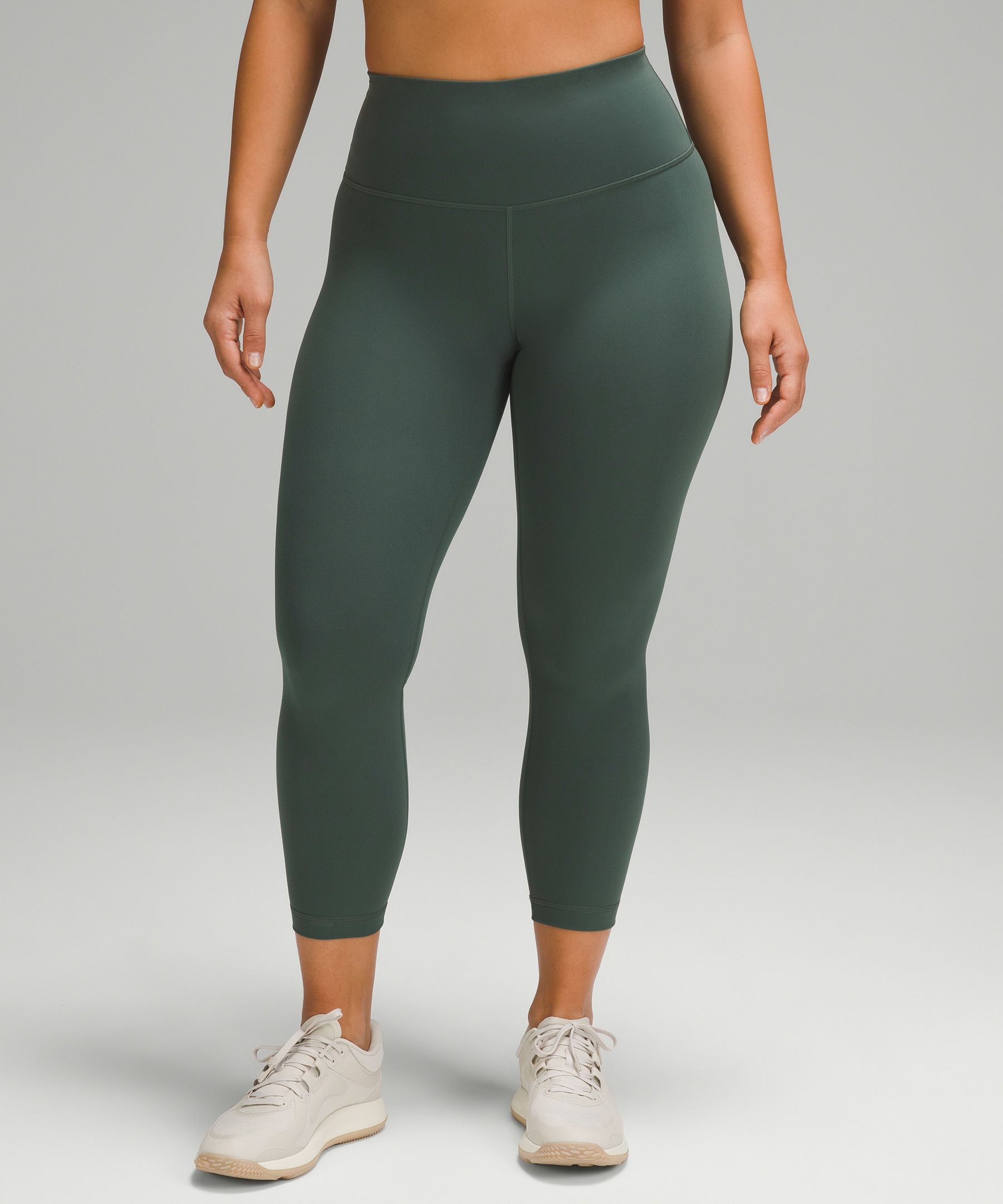 Lululemon Wunder Under Crop High Rise Size 4 Wee Are From Space Sage Dark  Olive