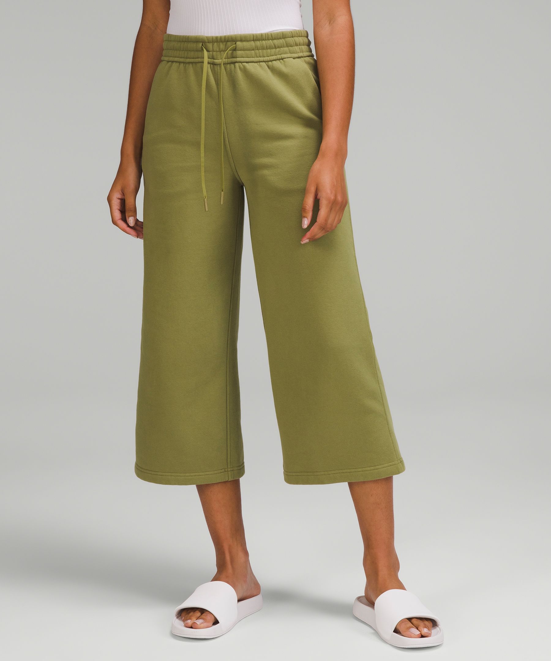 high rise wide leg crop pants