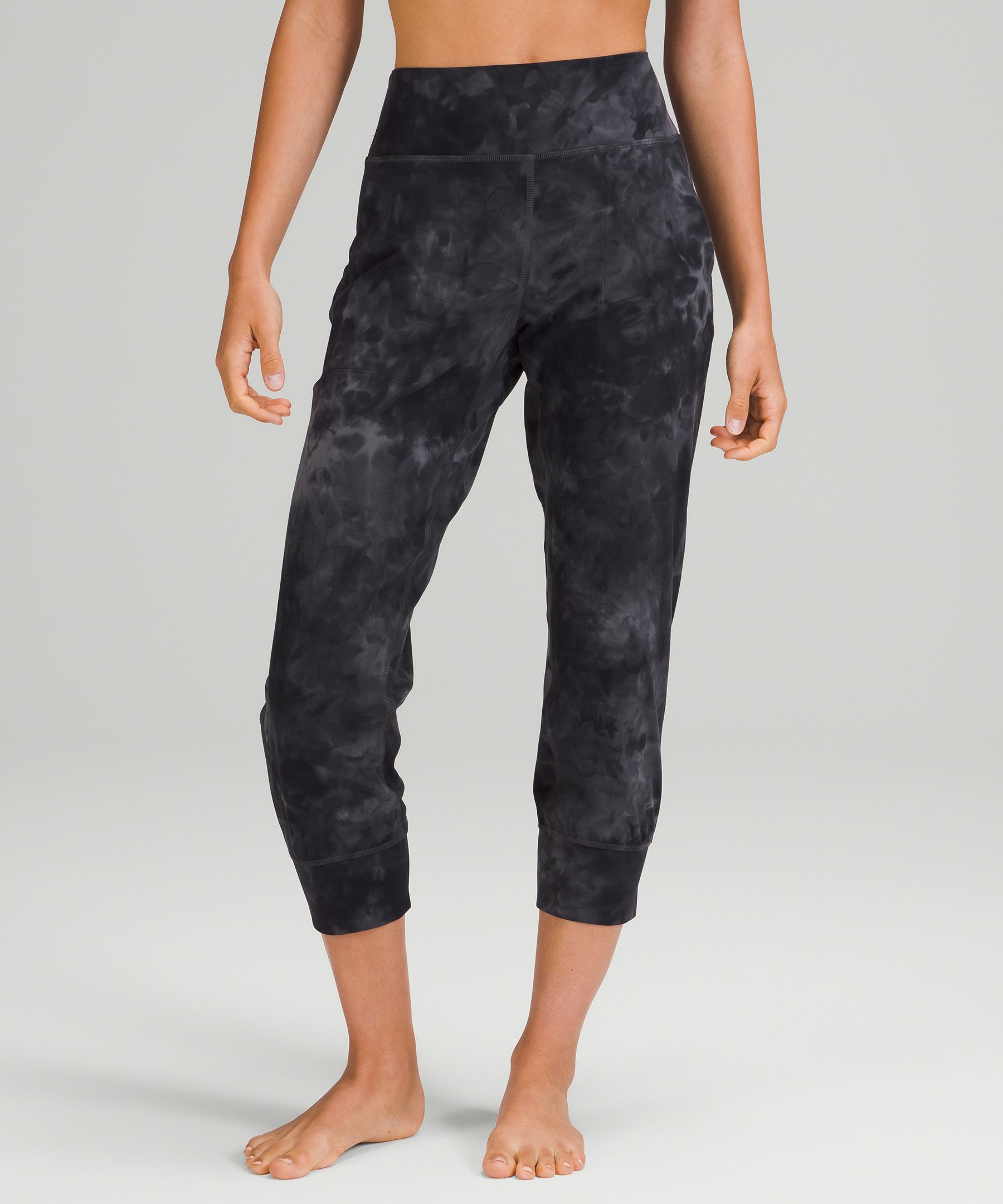 Lululemon Align™ High-rise Joggers Crop In Diamond Dye Pitch Grey Graphite Grey
