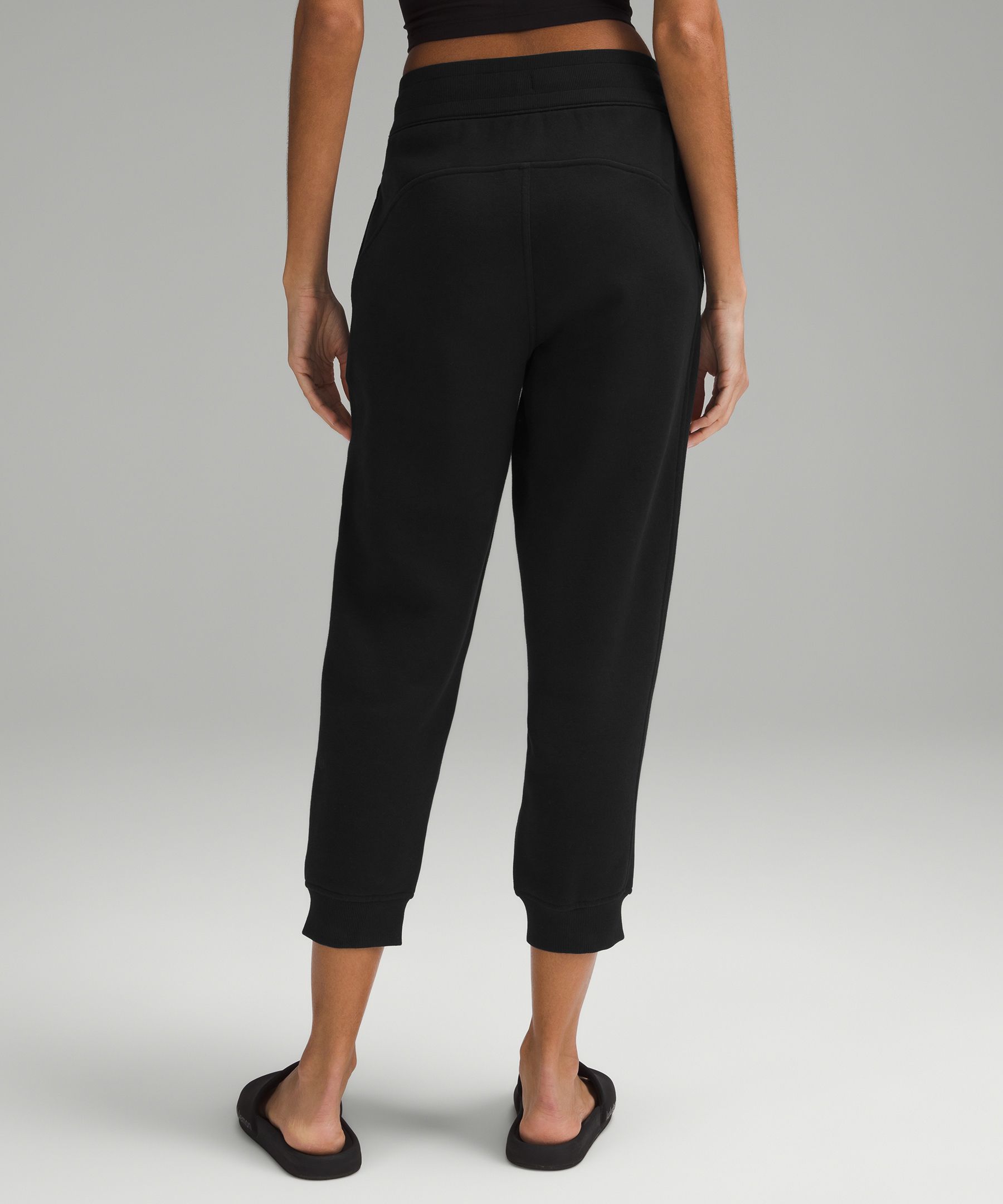 Shop Lululemon Scuba High-rise Cropped Joggers In Black