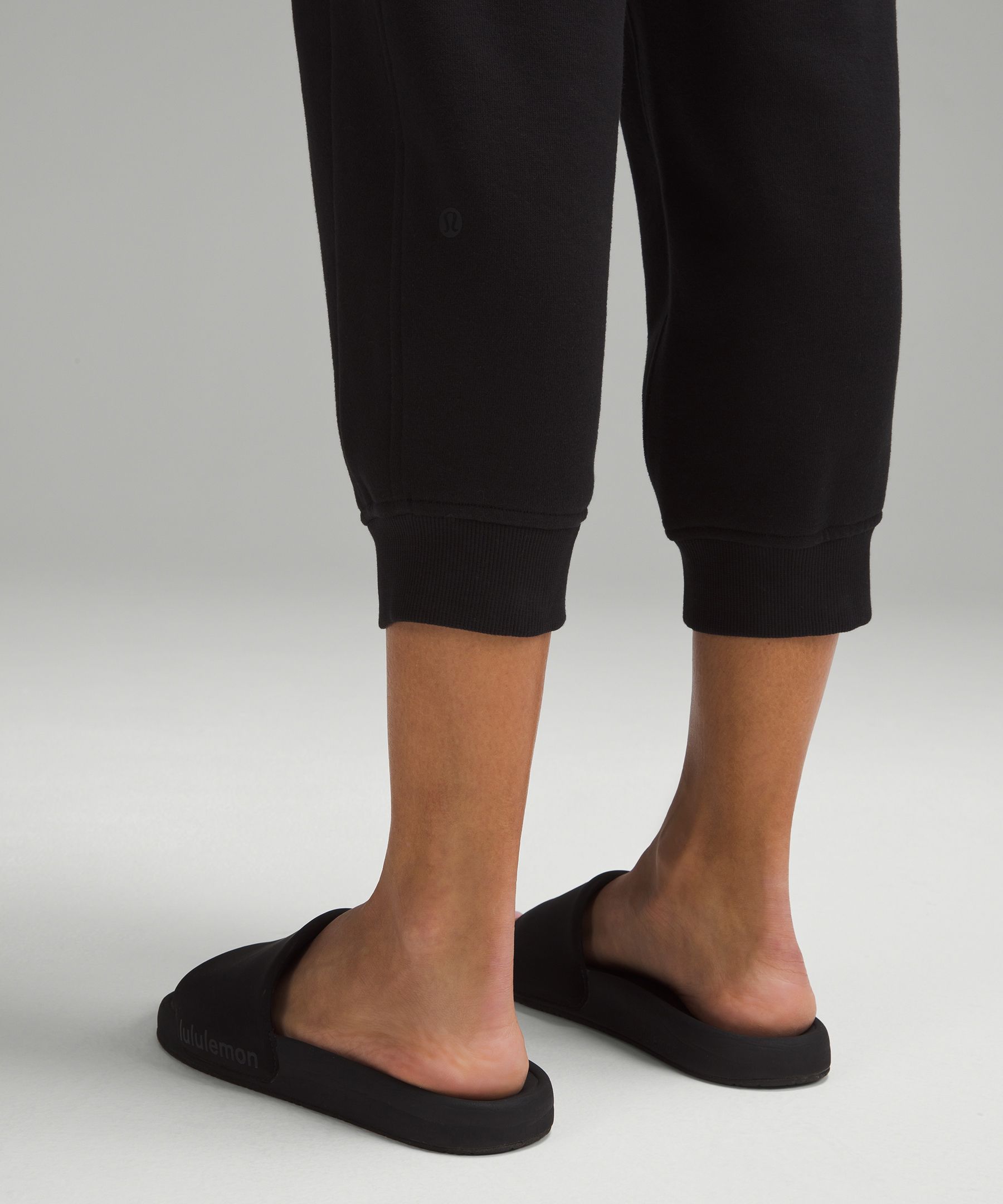 Shop Lululemon Scuba High-rise Cropped Joggers In Black