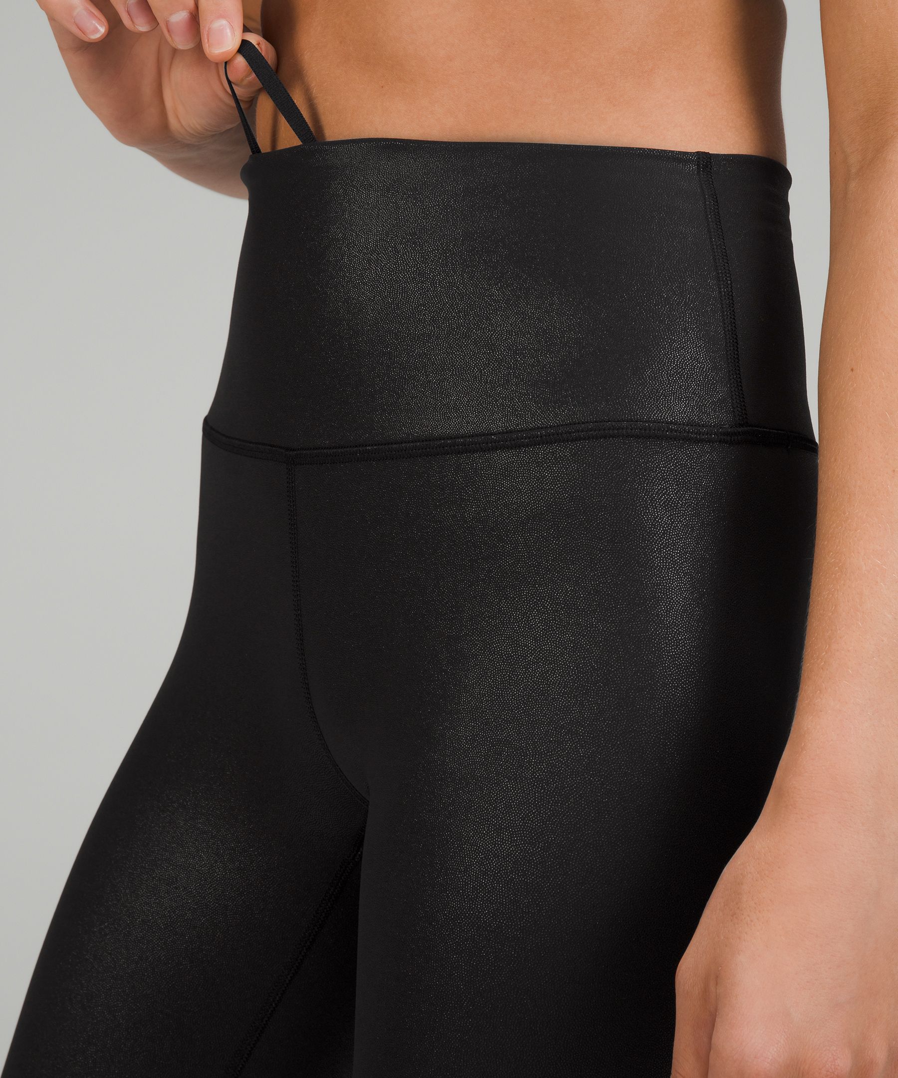 Lululemon Wunder Train High-Rise Crop 23 *Foil - Logo Flourish Black  Iridescent Foil - lulu fanatics