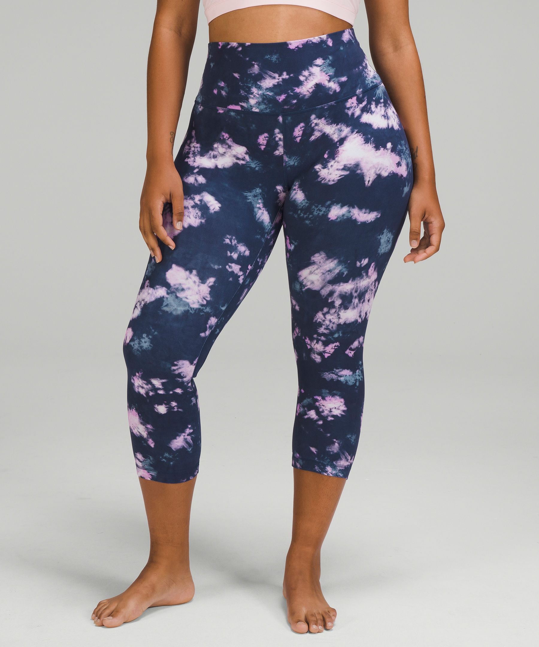 Lululemon Align™ High-rise Crop 21" In Circulate Tie Dye Mineral Blue Multi