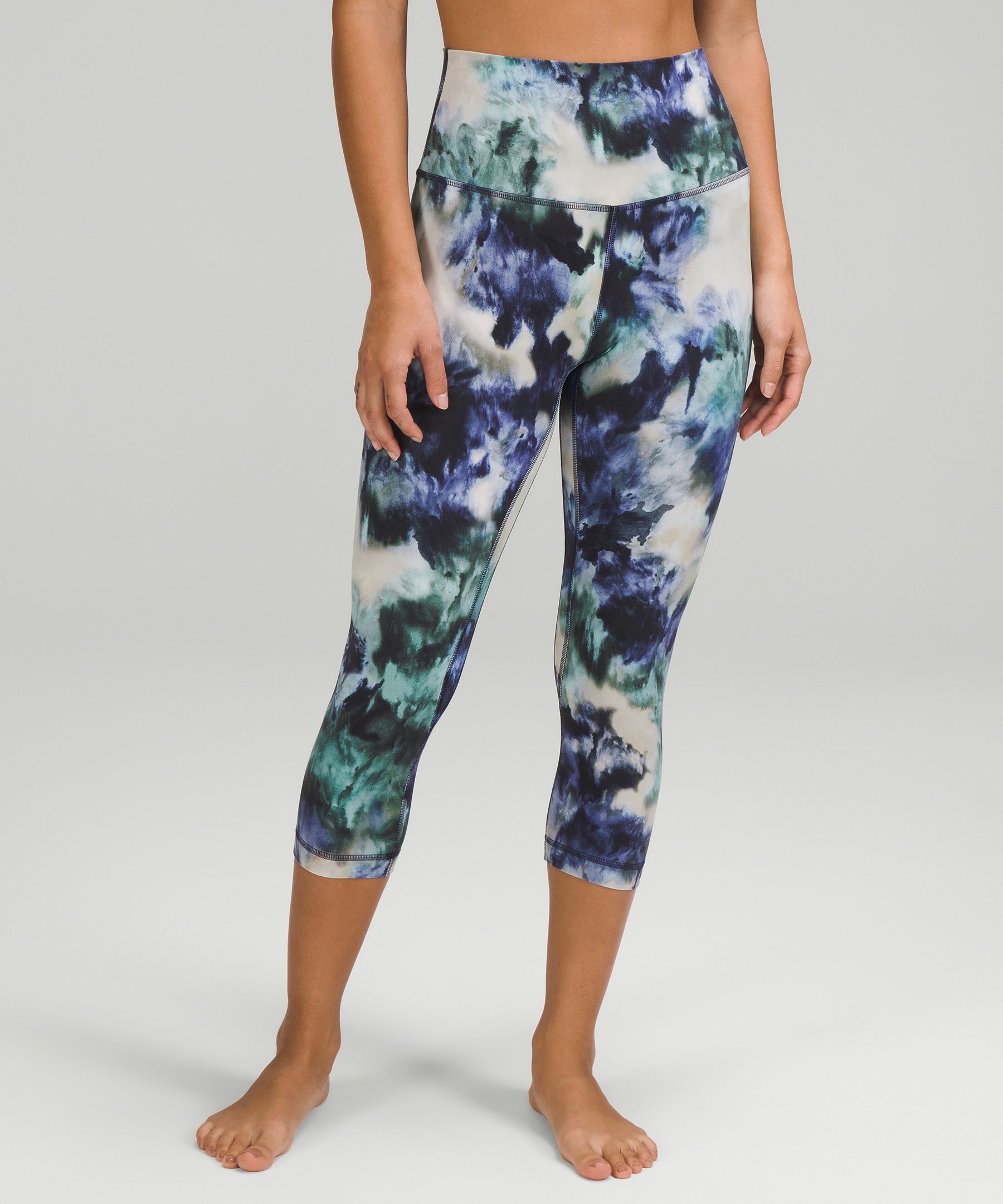 Lululemon Wunder Under Crop (high-rise) *full-on Luxtreme 21 In Incognito  Camo Multi Gator Green