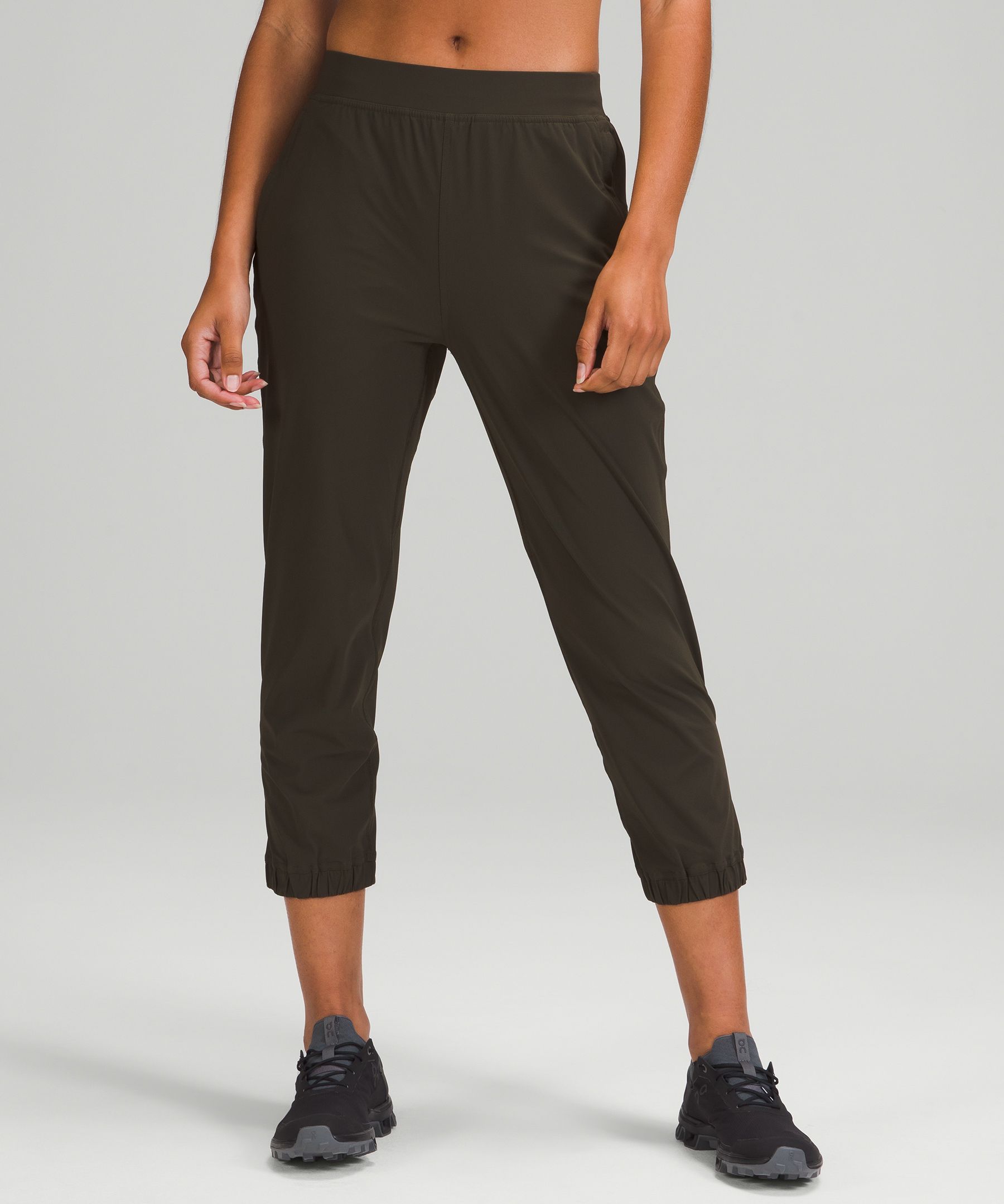 Lululemon Adapted State High-rise Cropped Joggers In Dark Olive