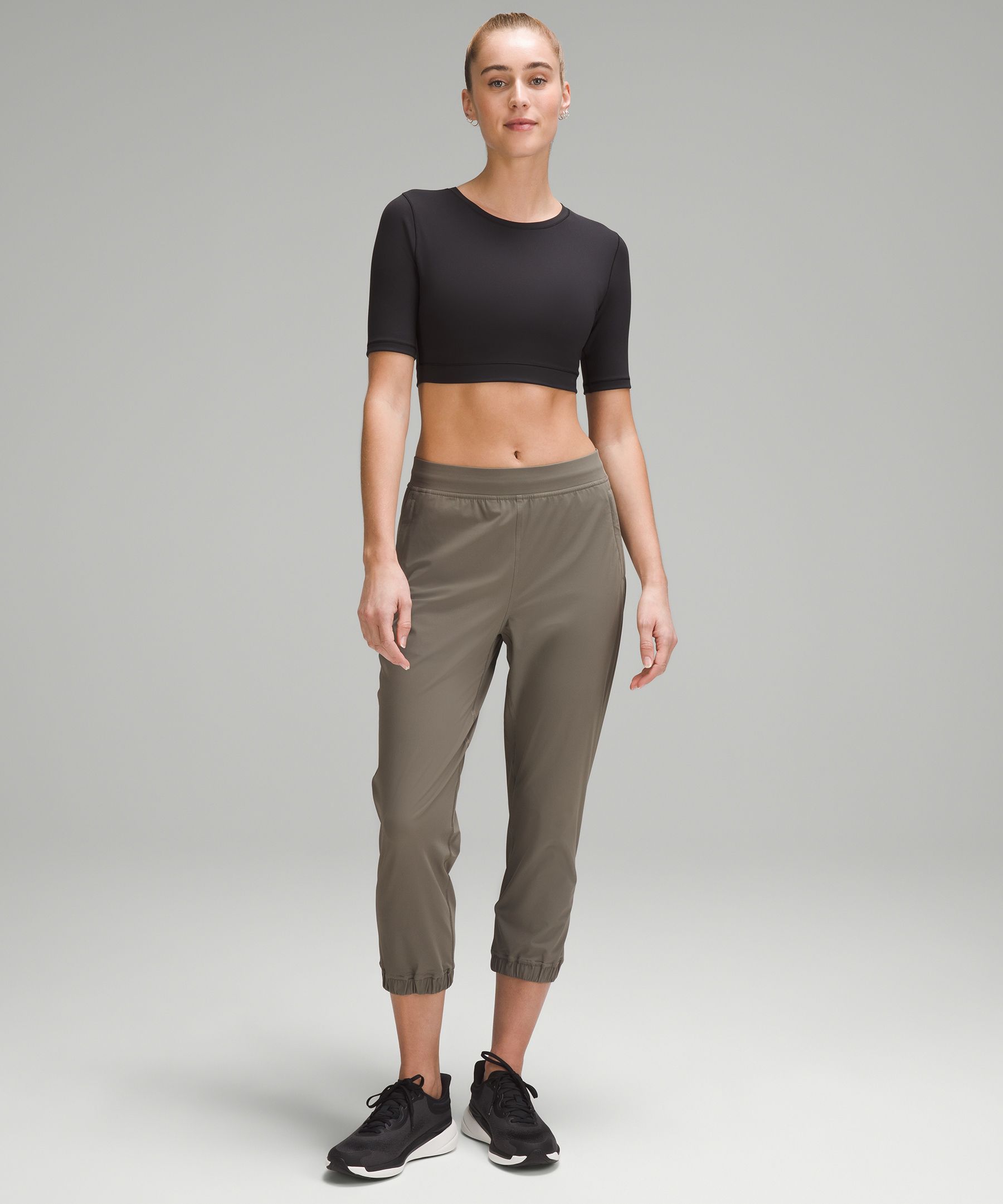 Shop Lululemon Adapted State High-rise Cropped Joggers