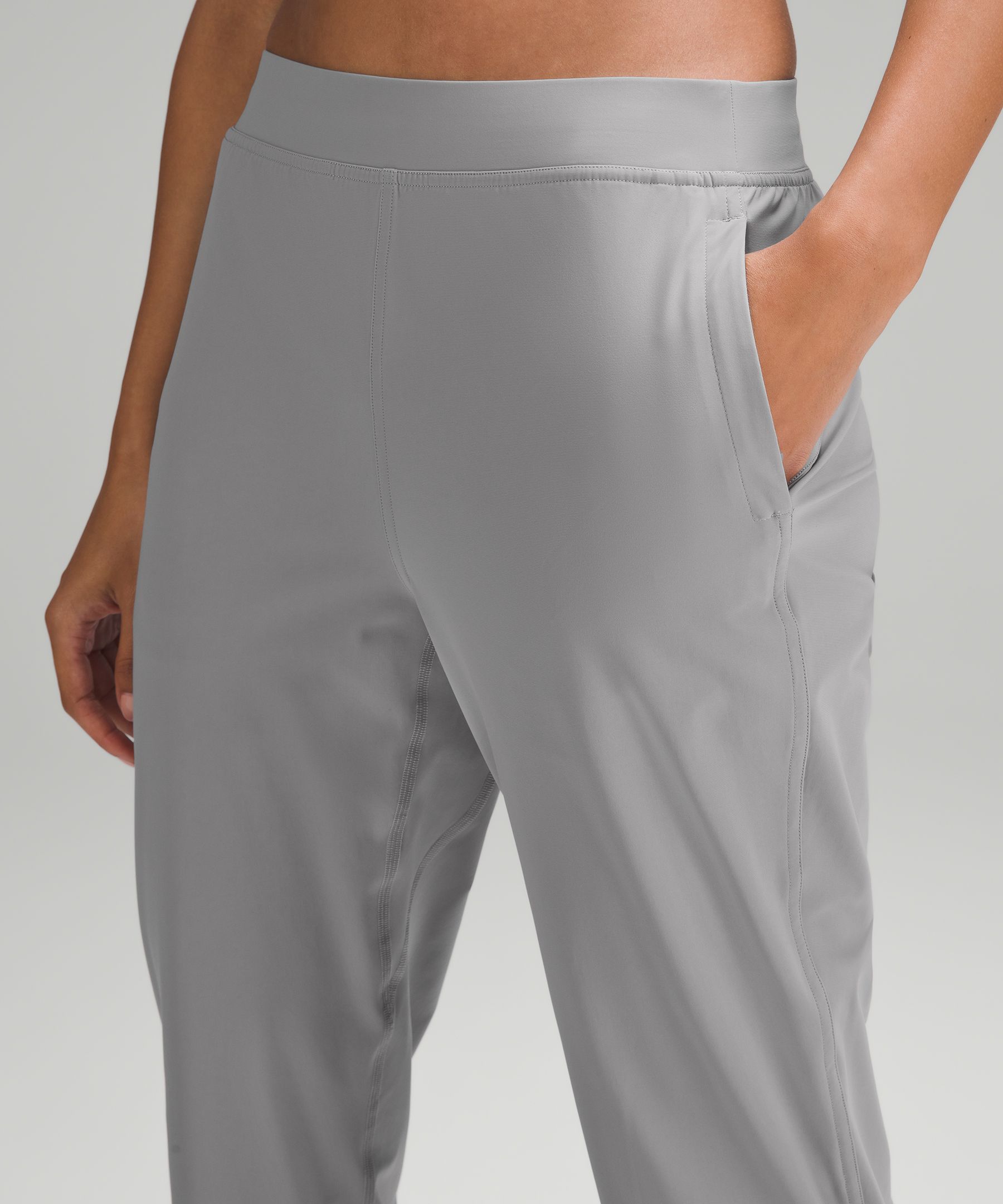 Lululemon Studio Crop Pants Drawstring Pockets Gray - Depop