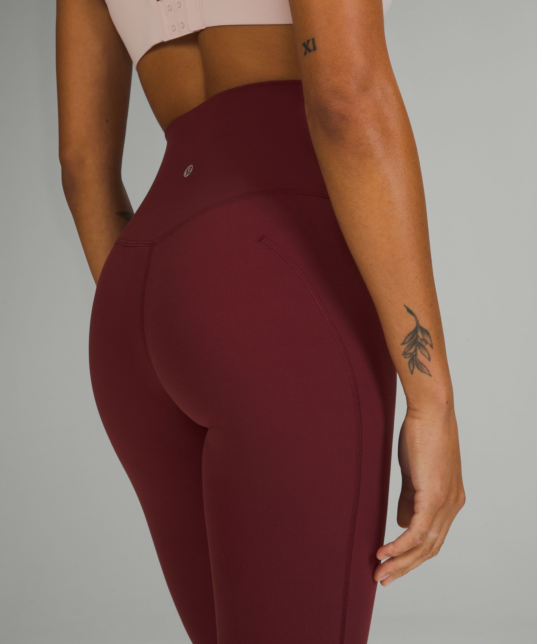 Lululemon Align Crop Deep Rouge Burgundy Red Yoga Fitness Woman’s Size 10