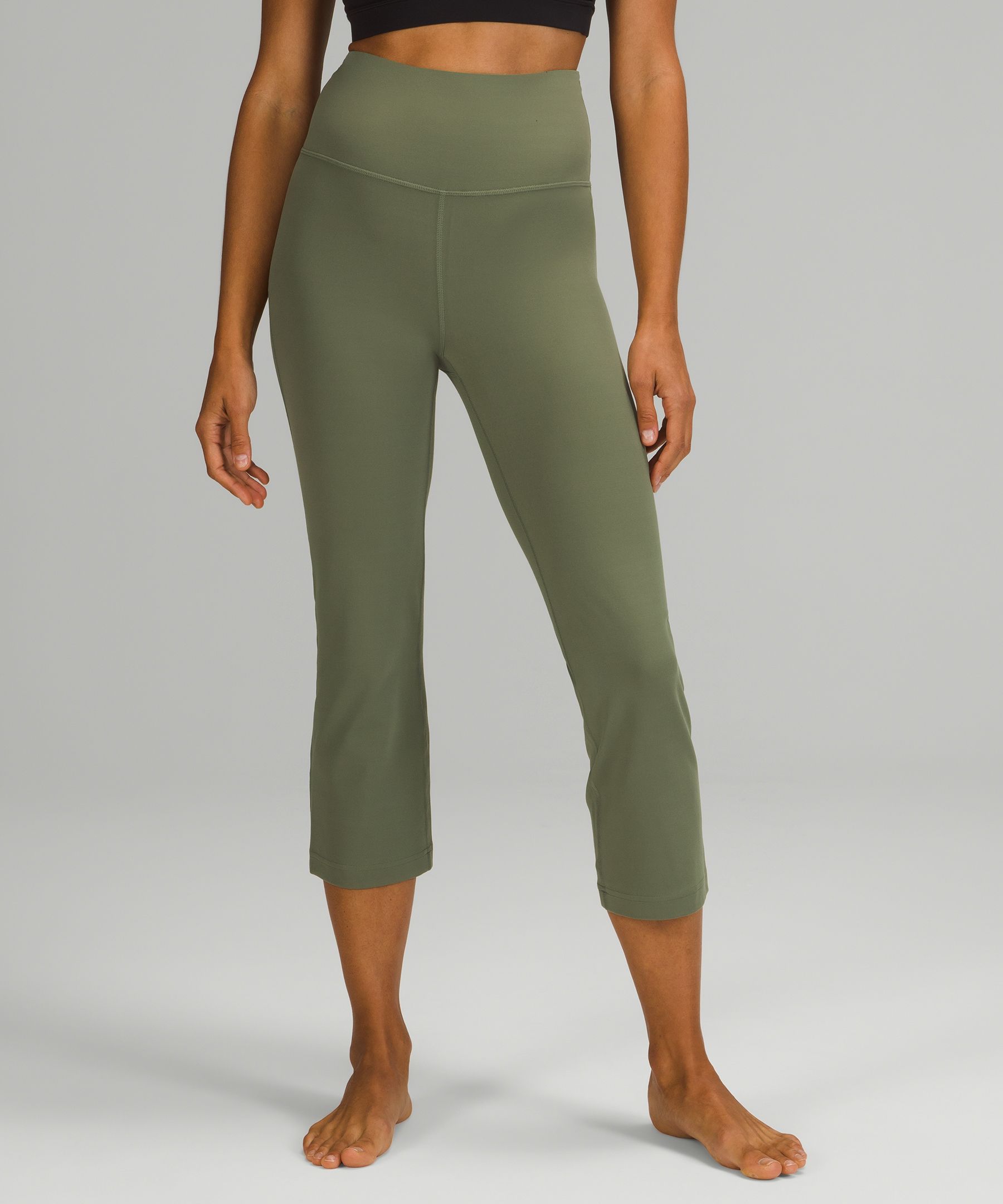 Lululemon Groove Super-high-rise Crop 23" In Green Twill