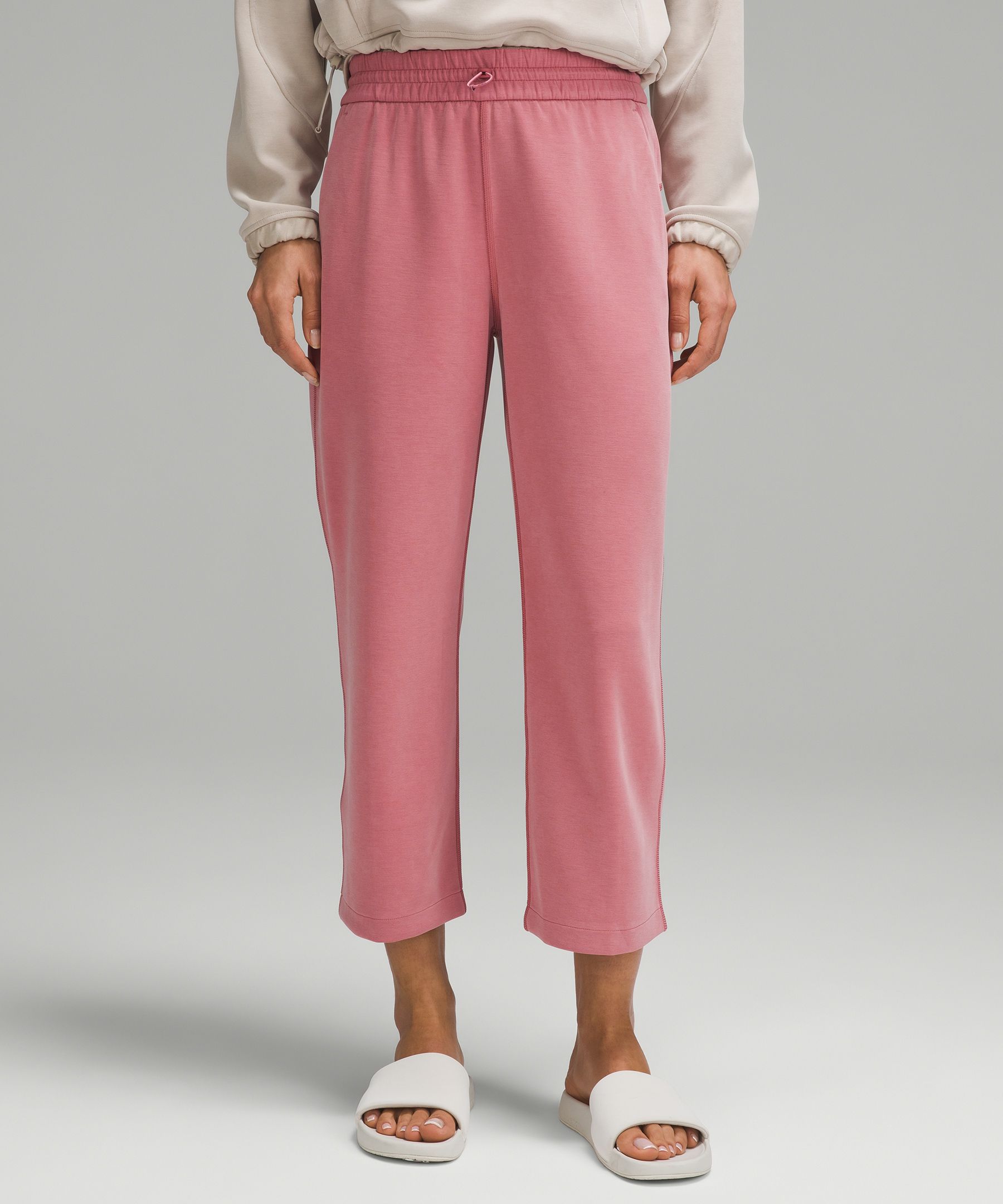 Soft Surroundings Superla Pull On Pants Women's Medium Pink Stretch Cropped