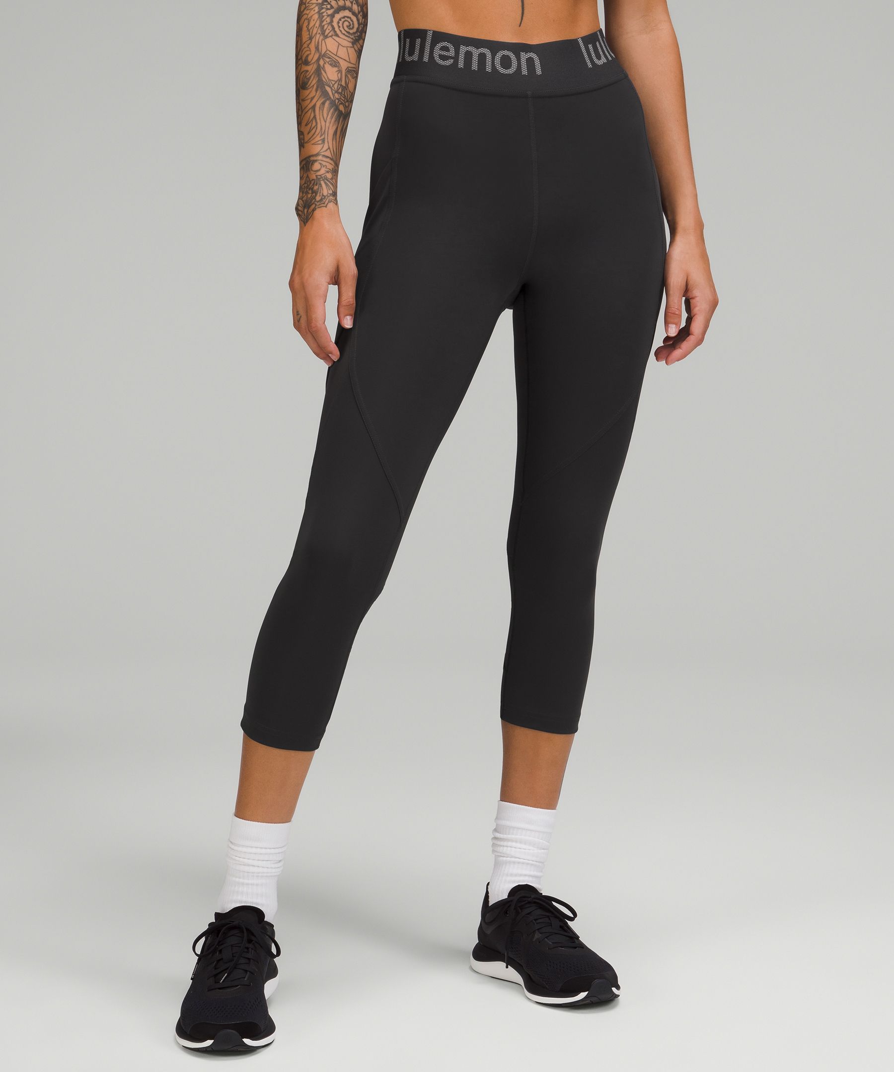 logo-waistband high waisted leggings